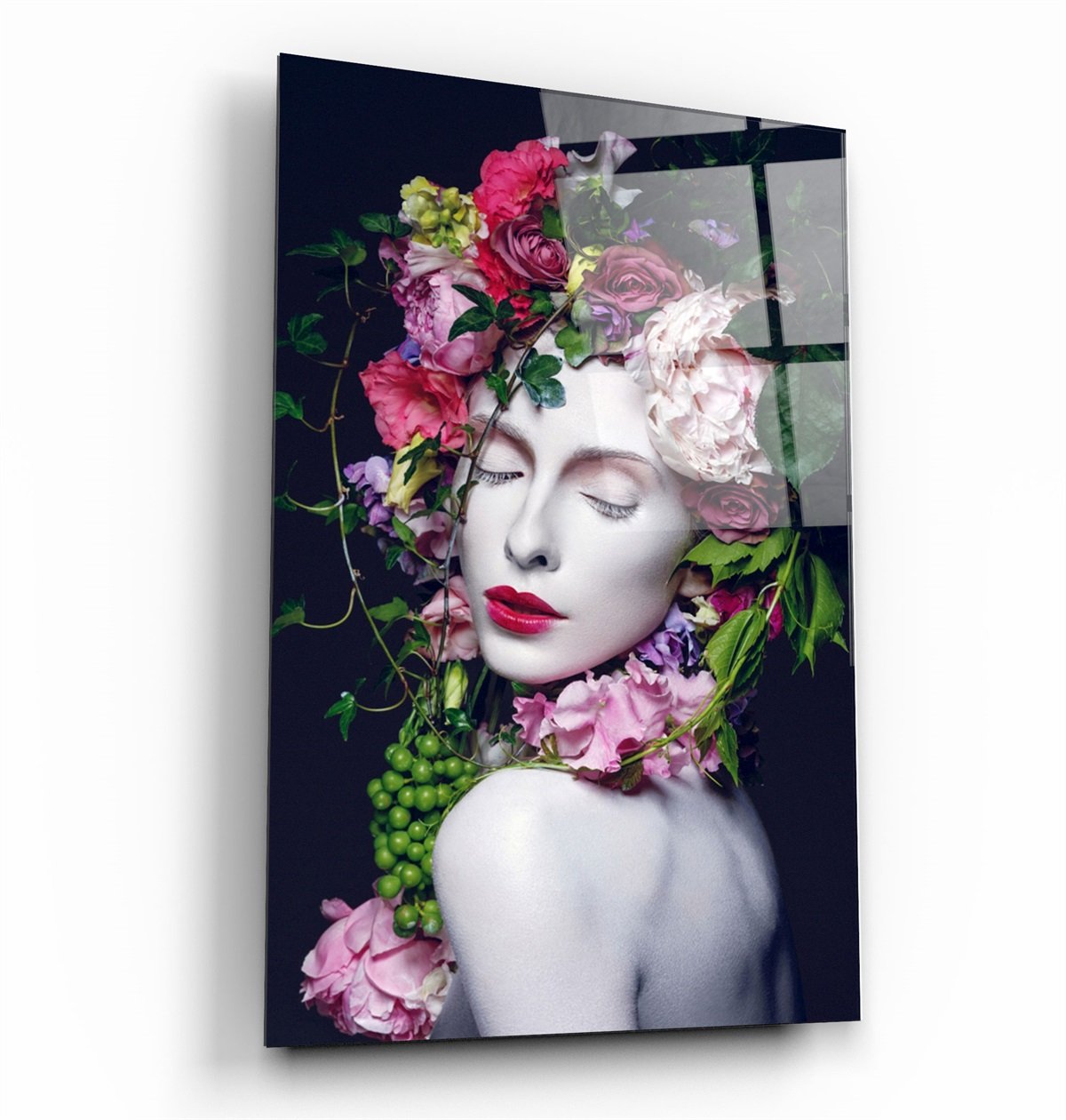 ・„Blumenfrauenporträt“・<tc>Glasbild</tc>