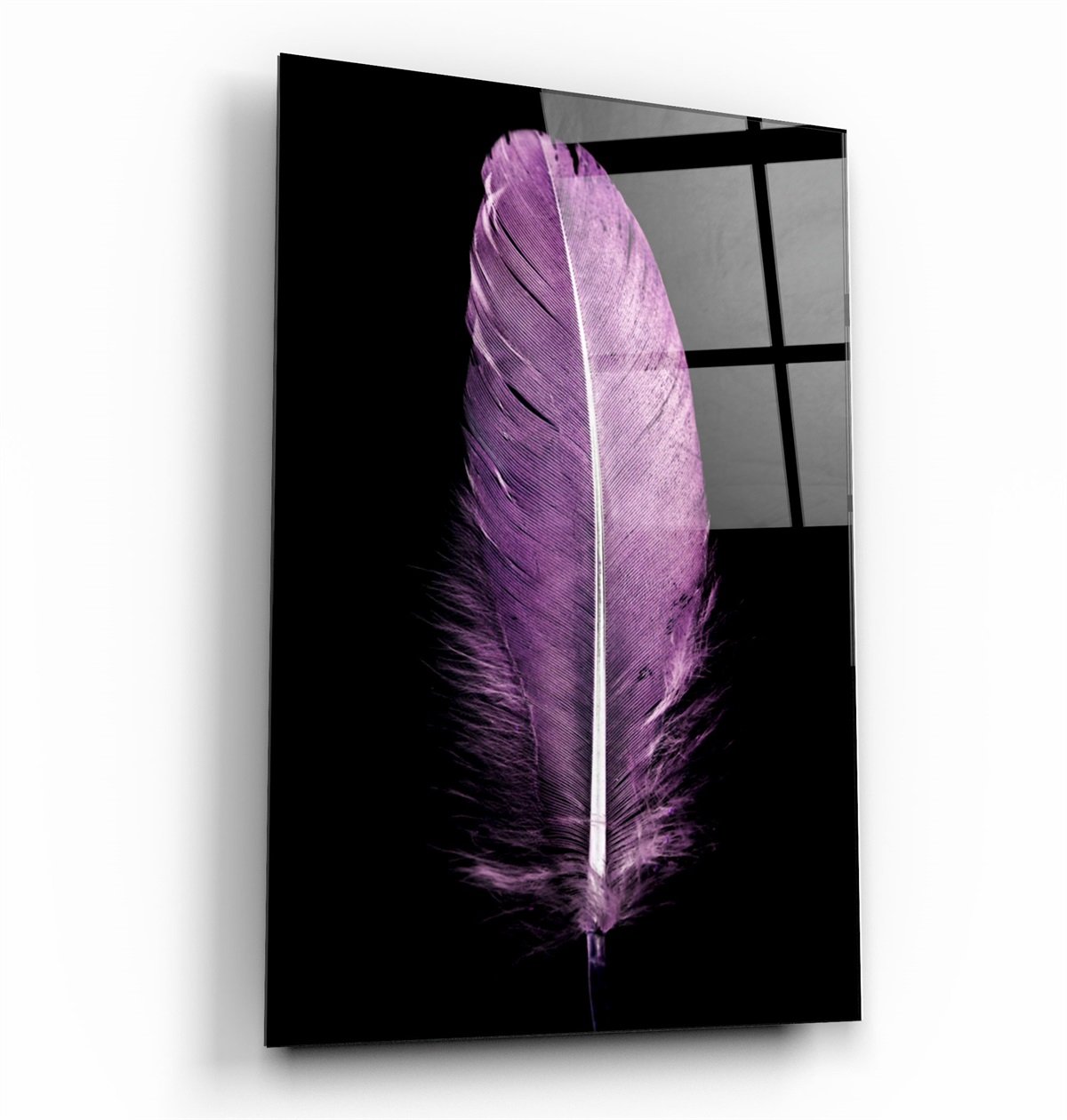 ・"Plume colorée V3"・Art mural en verre