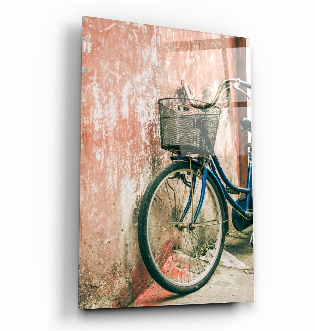 ・"Bicycle with Basket"・Glass Wall Art