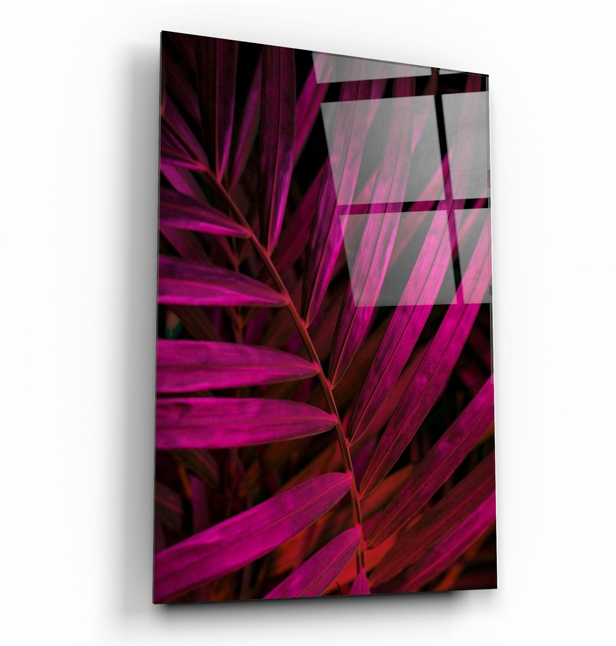 ・"Purple Leaves"・Glass Wall Art