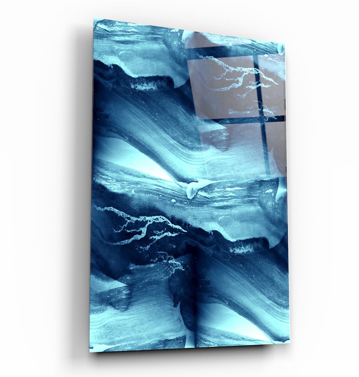 ・"Abstract Waves"・Glass Wall Art