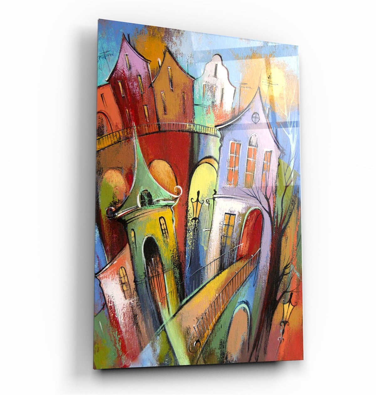 ・"Oil Painting Dream Town"・Glass Wall Art