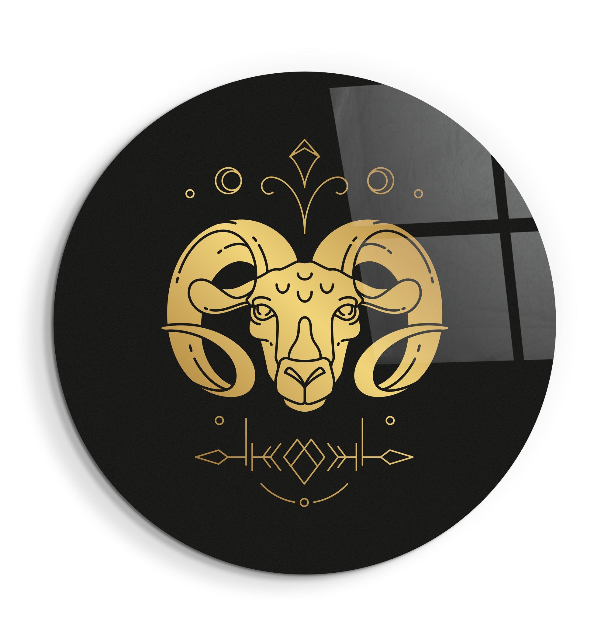 ・"Zodiac Signs - Aries"・Rounded Glass Wall Art