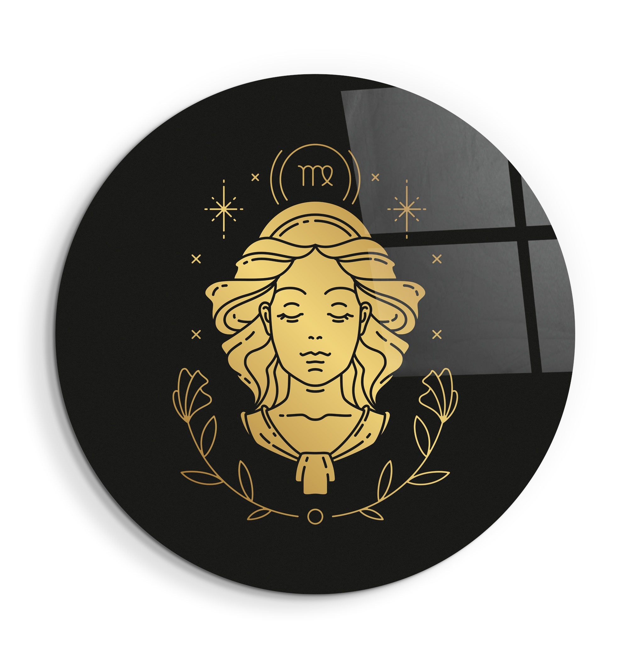 ・"Zodiac Signs - Virgo"・Rounded Glass Wall Art