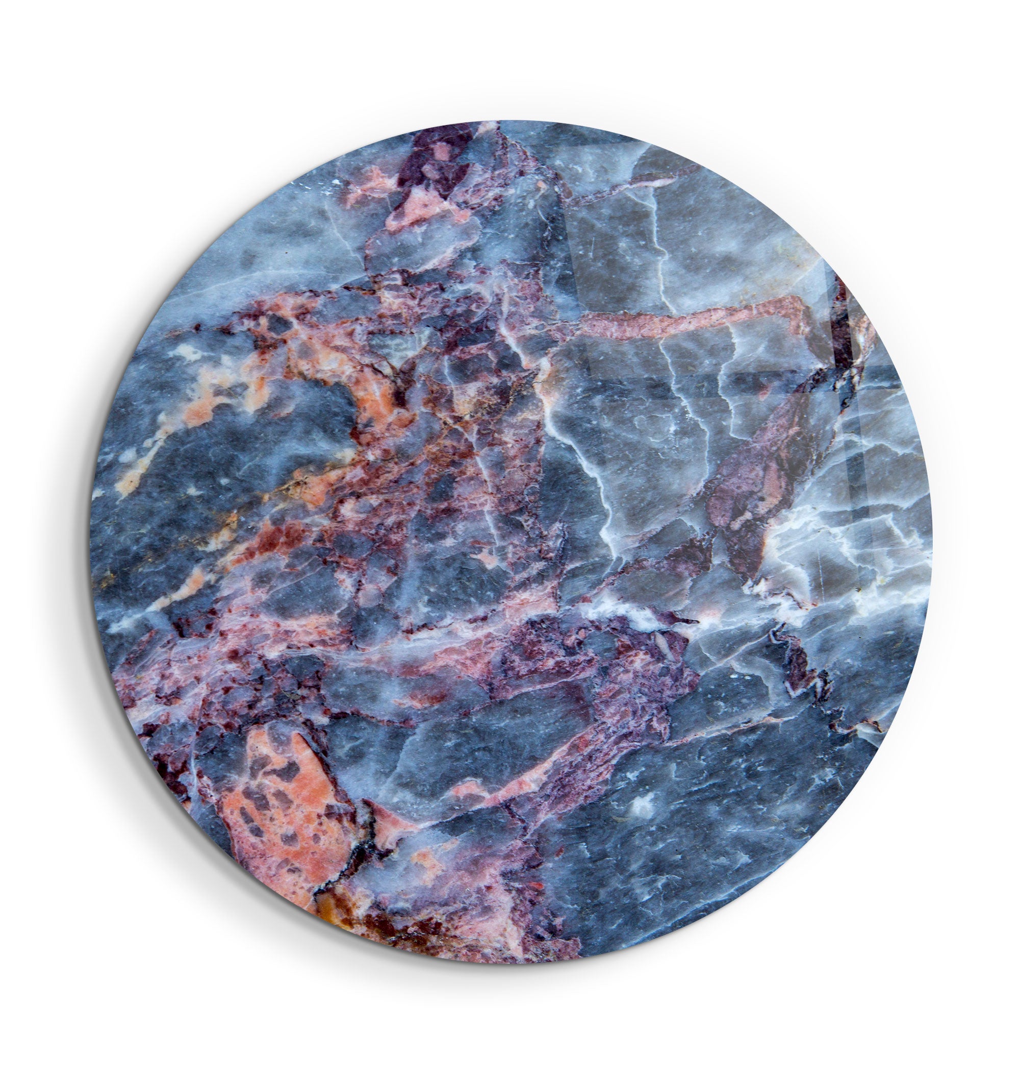 ・"Marble Blue Gray"・Rounded Glass Wall Art