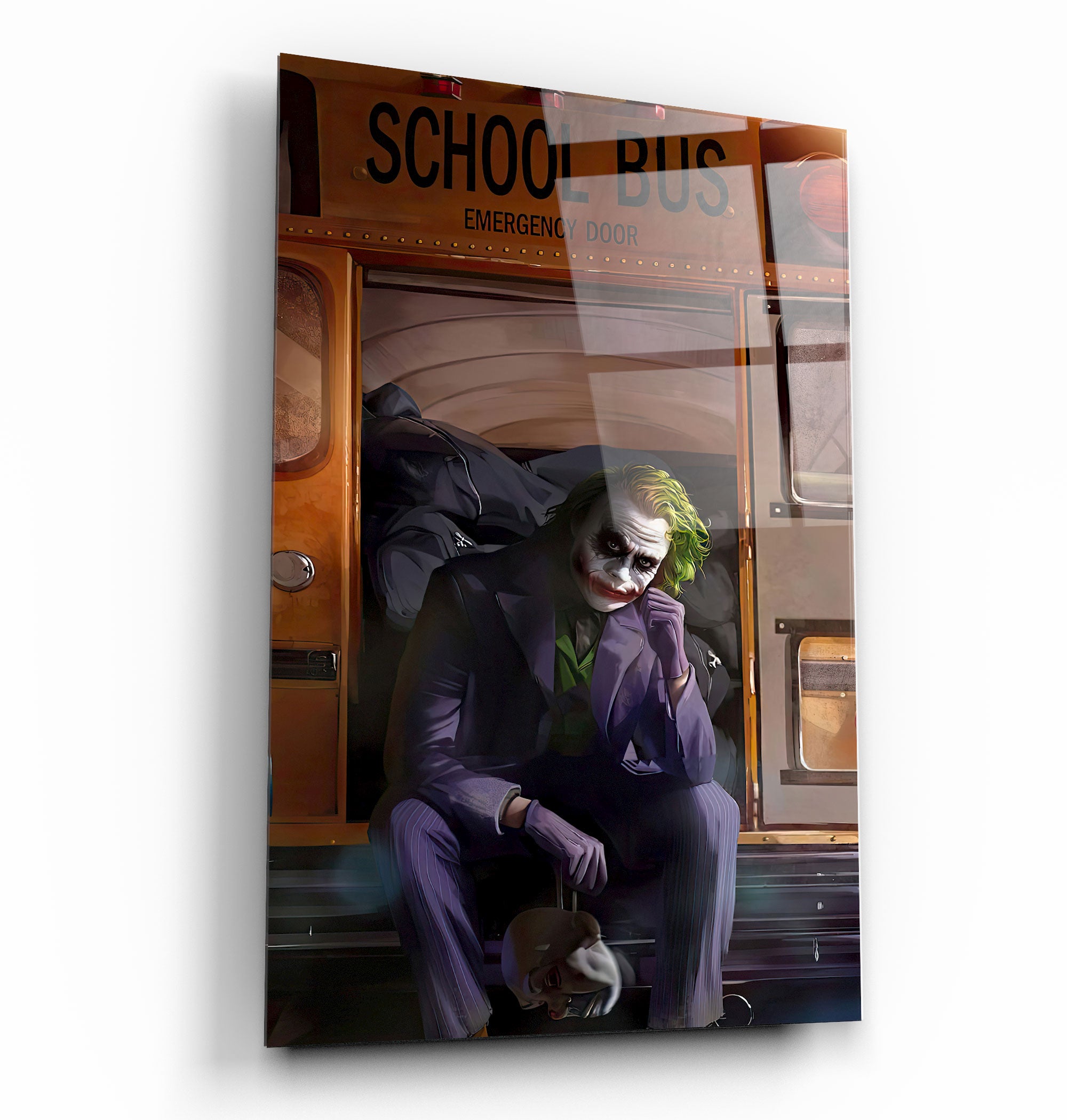 ・„Schulbus – Joker“・Designer-Kollektion <tc>Glasbild</tc>