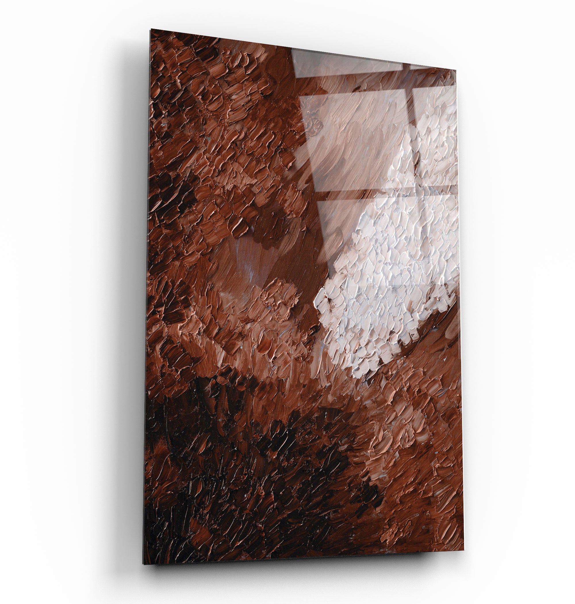 ・"Brown Oil Painting"・Designer's Collection Glass Wall Art