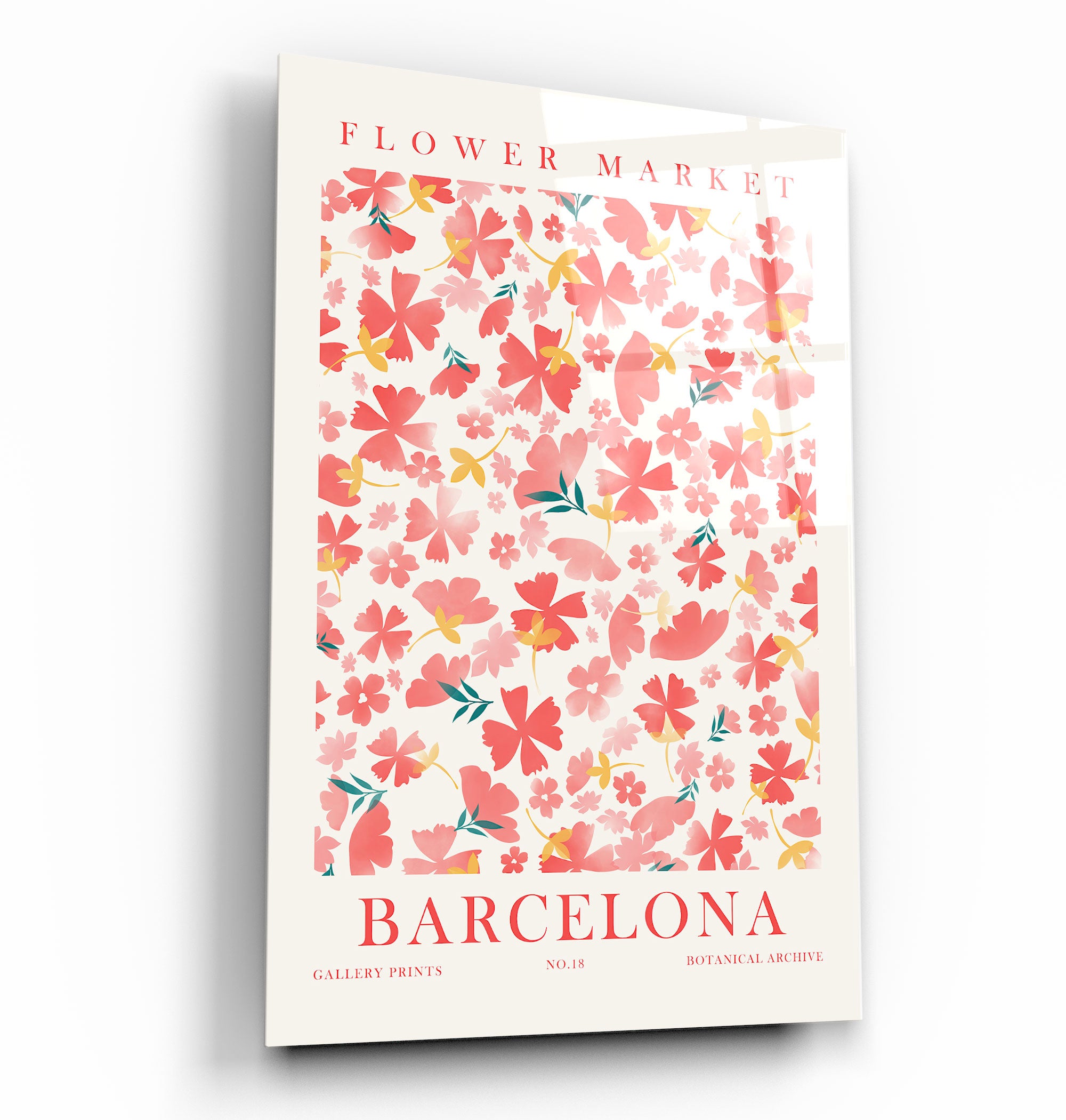 ・« Marché aux fleurs n° 18 de Barcelone »・Gallery Print Collection Glass Wall Art