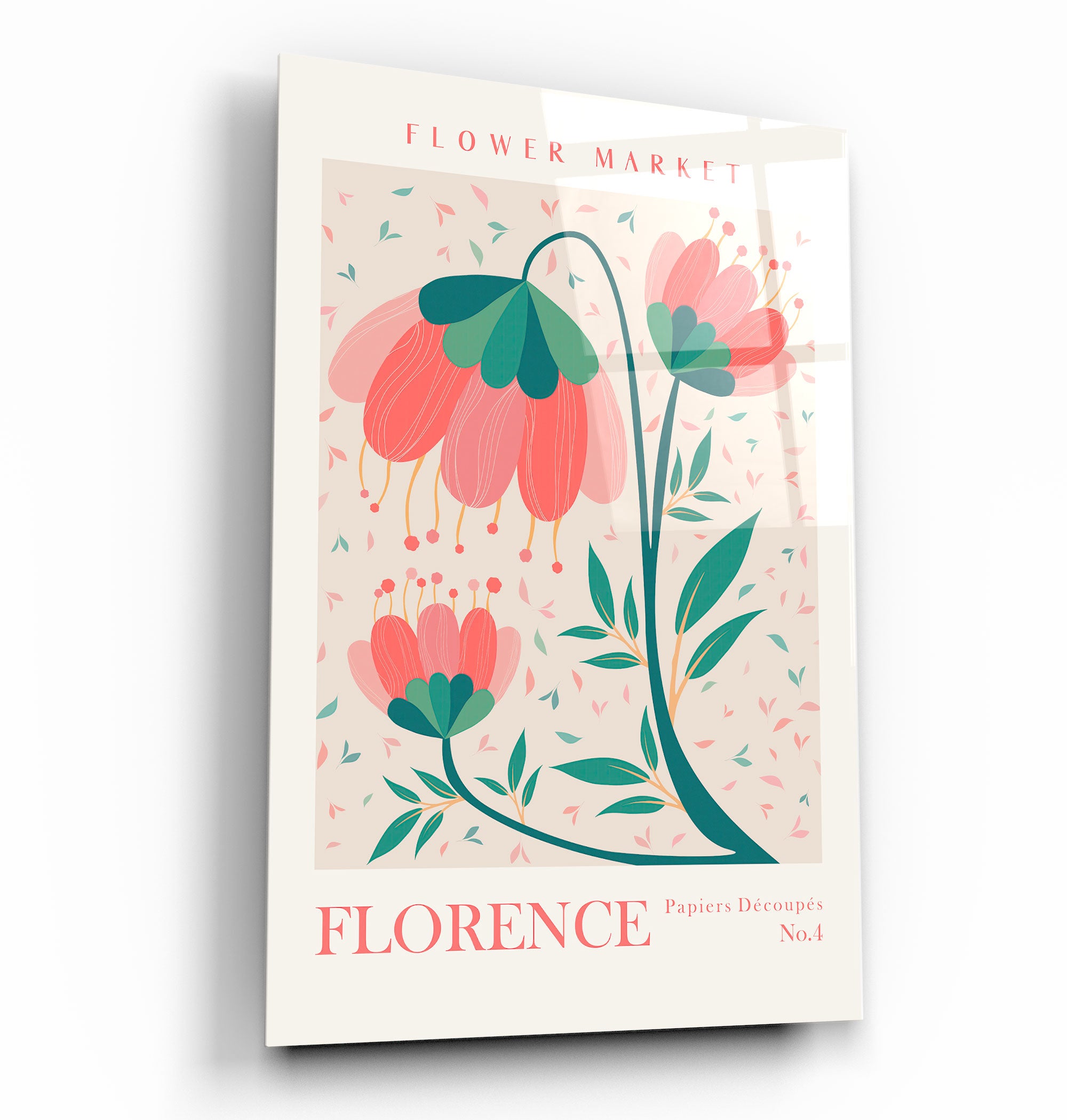 ・"Flower Market No:4 Florence"・Gallery Print Collection Glass Wall Art