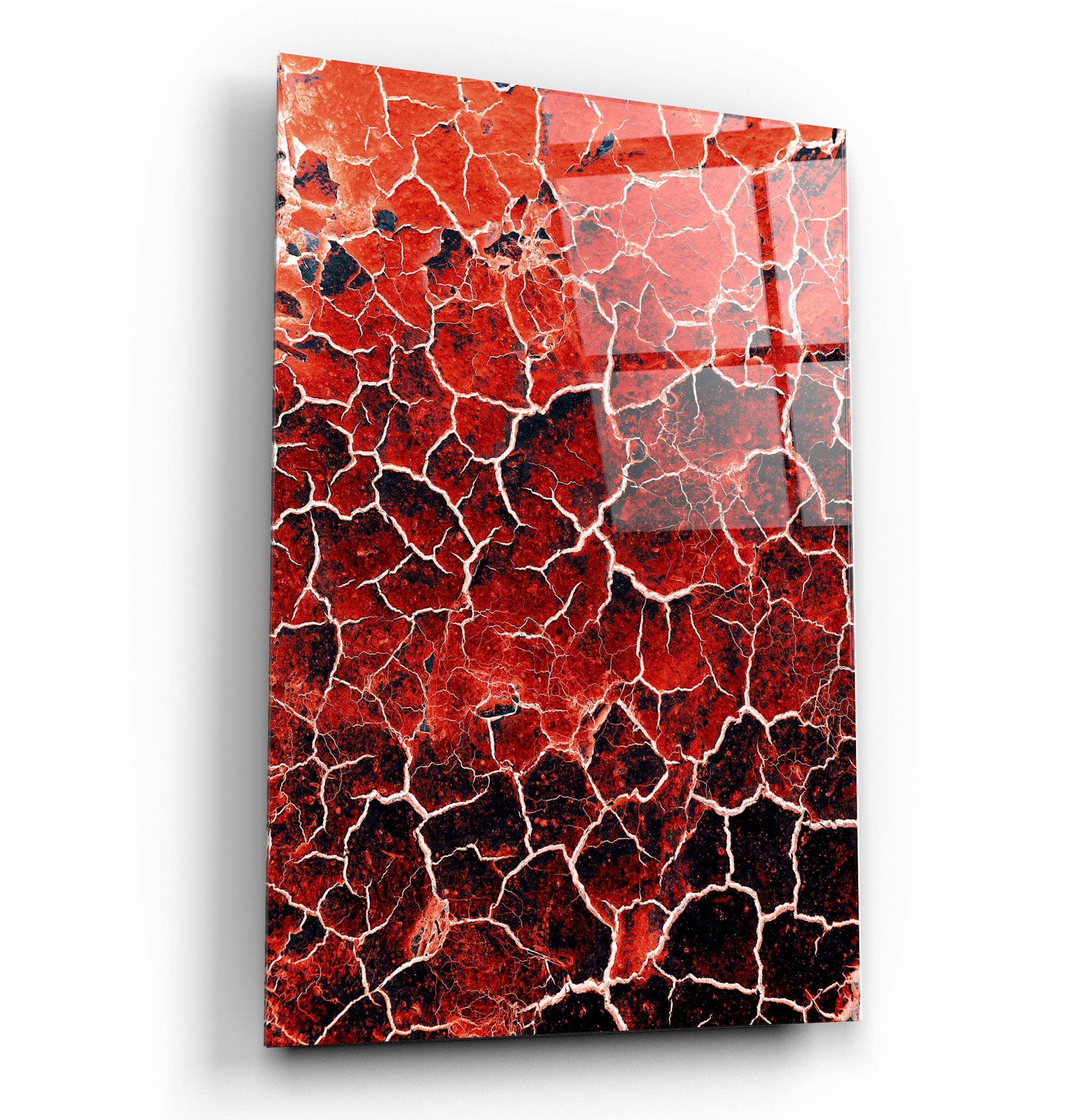 ・"Red Crack"・Designer's Collection Glass Wall Art
