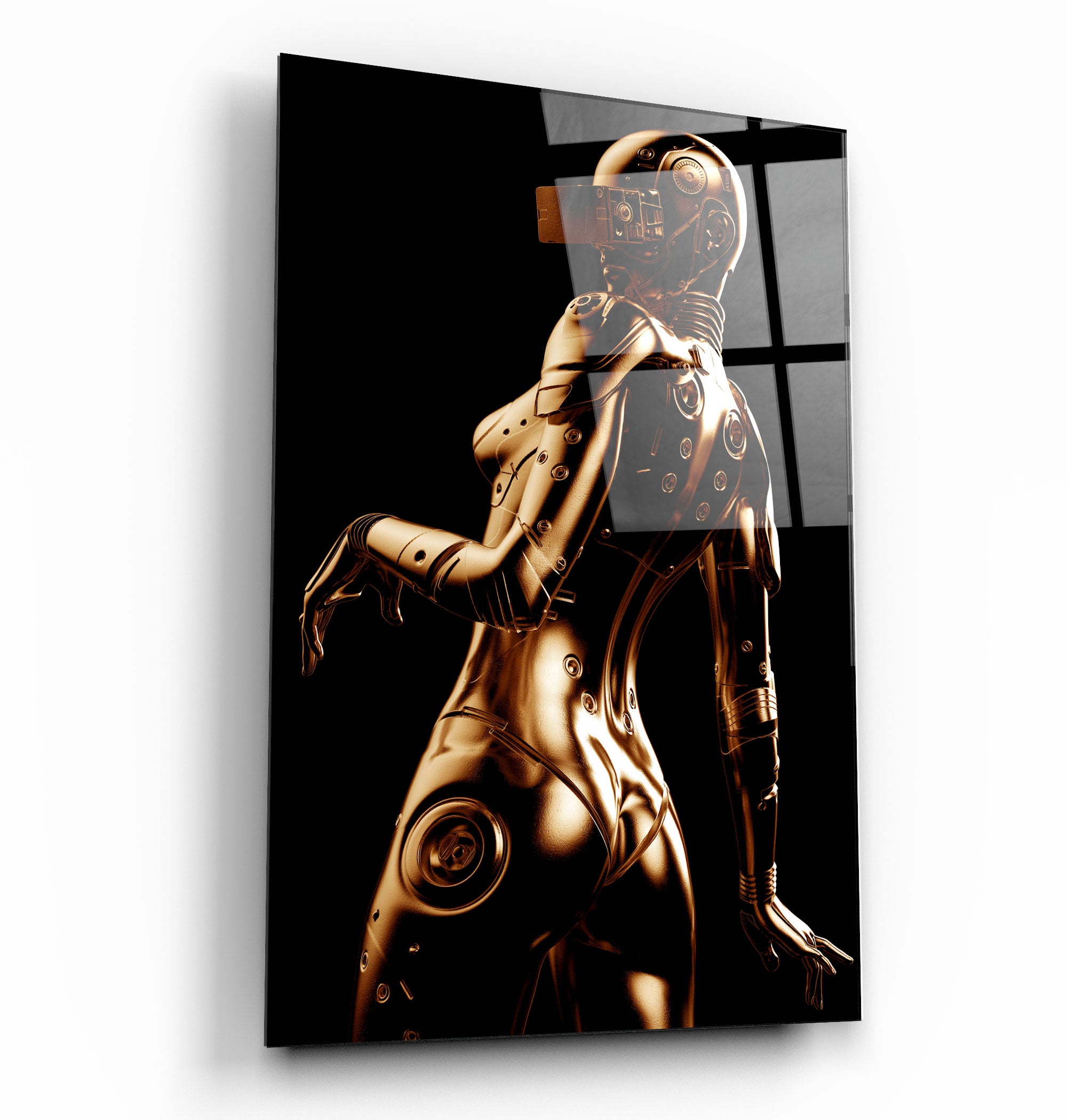 ・„Robo Girl Gold“・Designer-Kollektion <tc>Glasbild</tc>