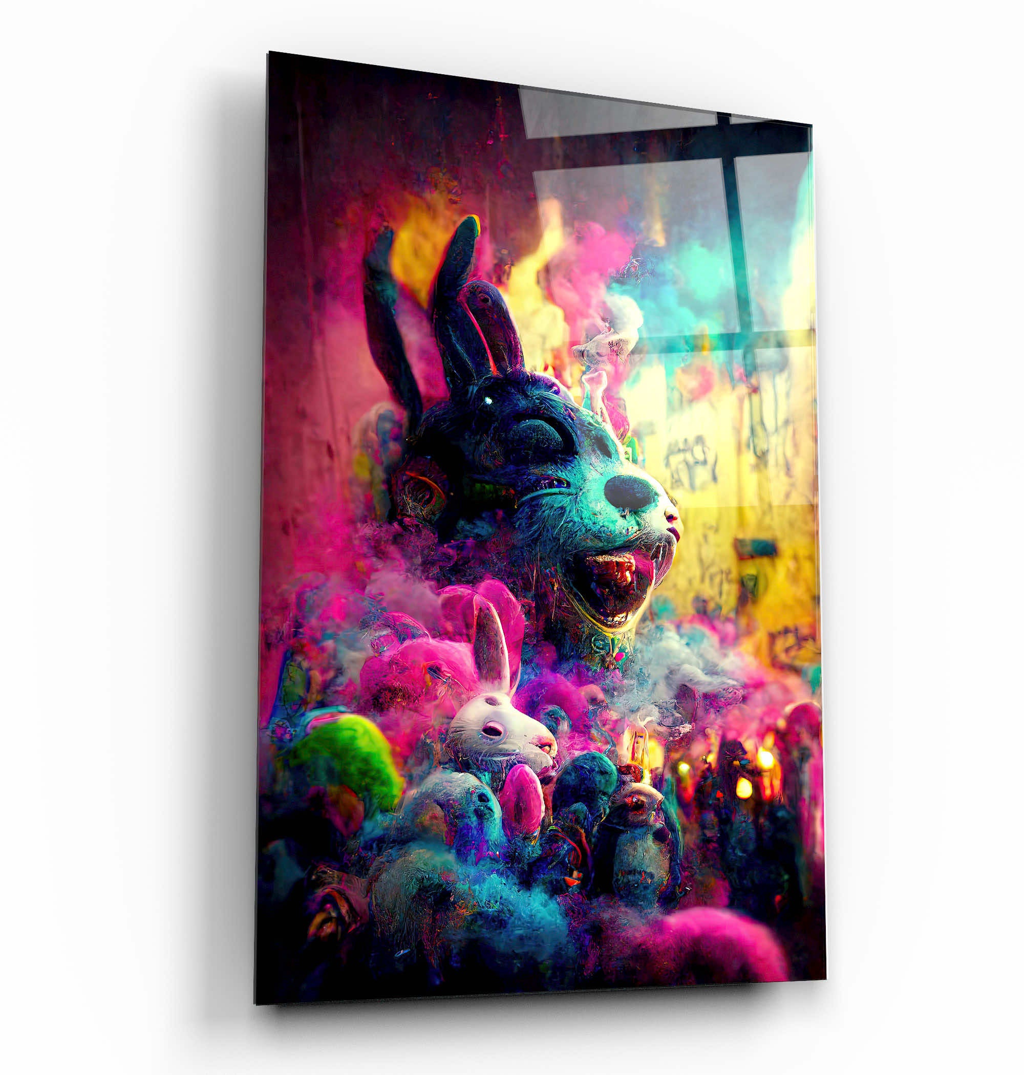 ・"Lost Rabbits"・Secret World Collection Glass Wall Art