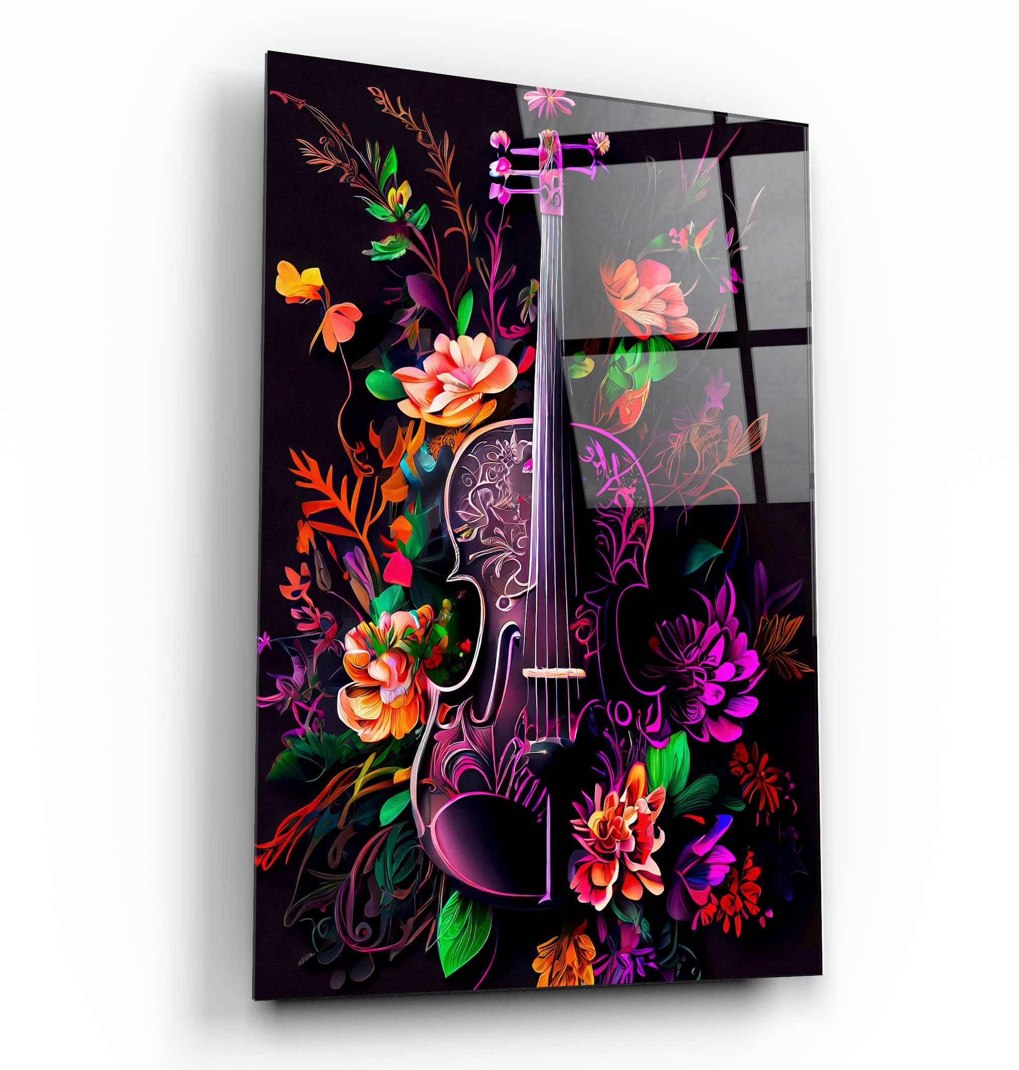 ・"Violin"・Secret World Collection Glass Wall Art