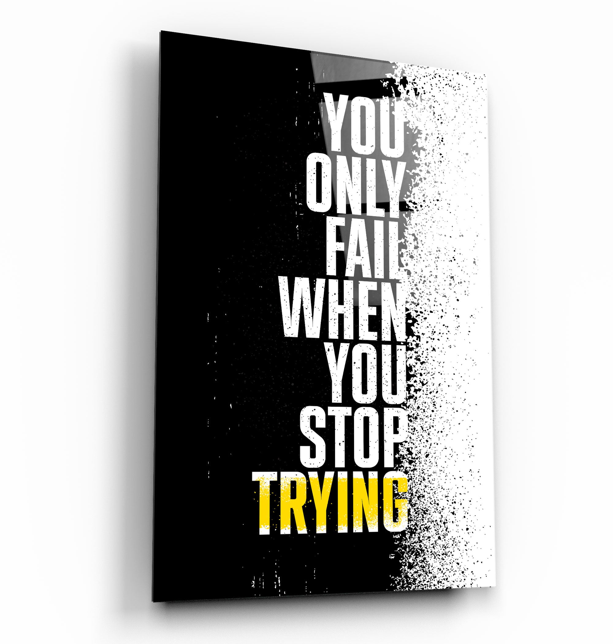 ・„Don't Stop Trying“・Designer-Kollektion <tc>Glasbild</tc>