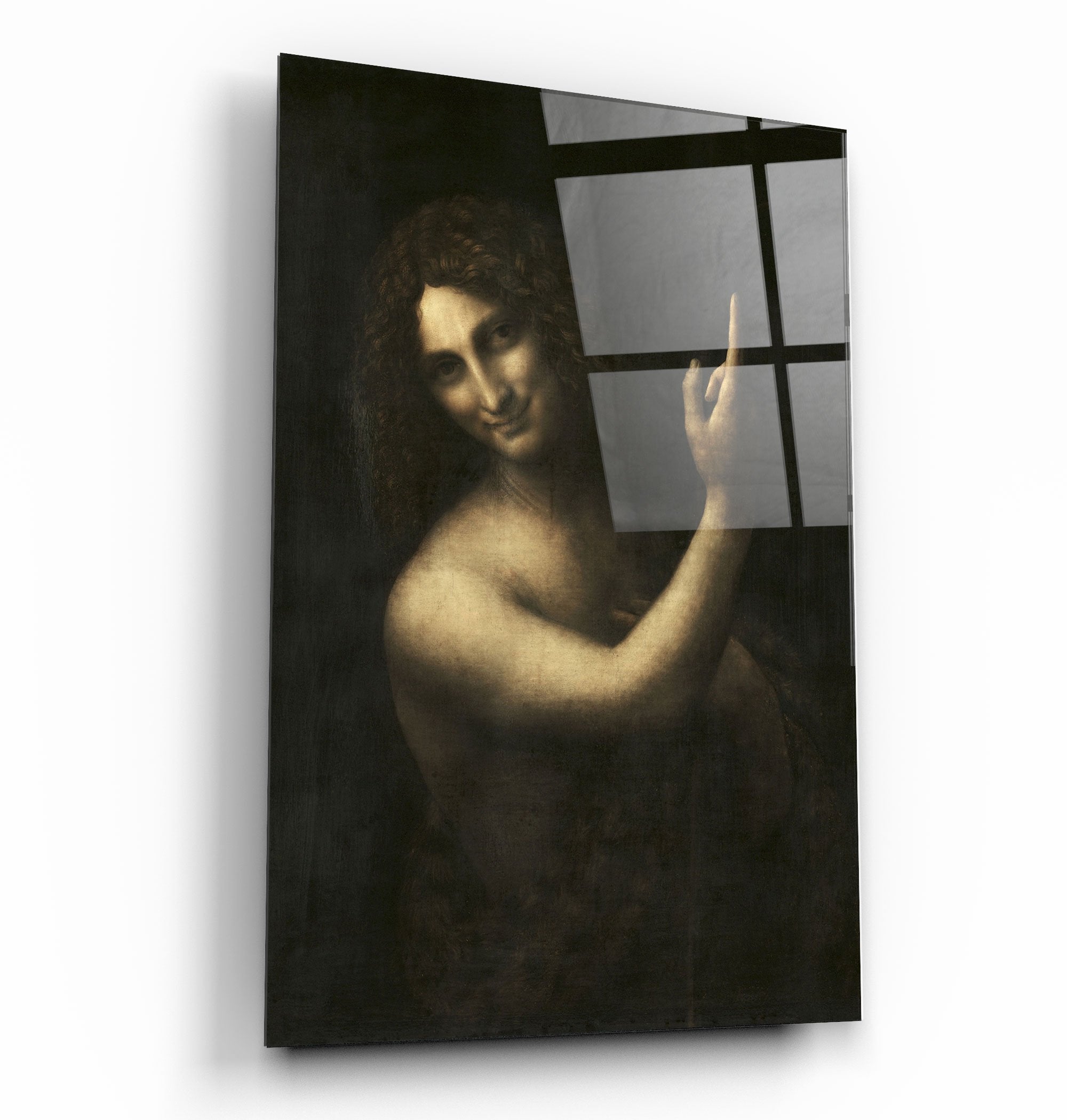 ・"Leonardo da Vinci's Saint John the Baptist (1513-1516)"・Glass Wall Art