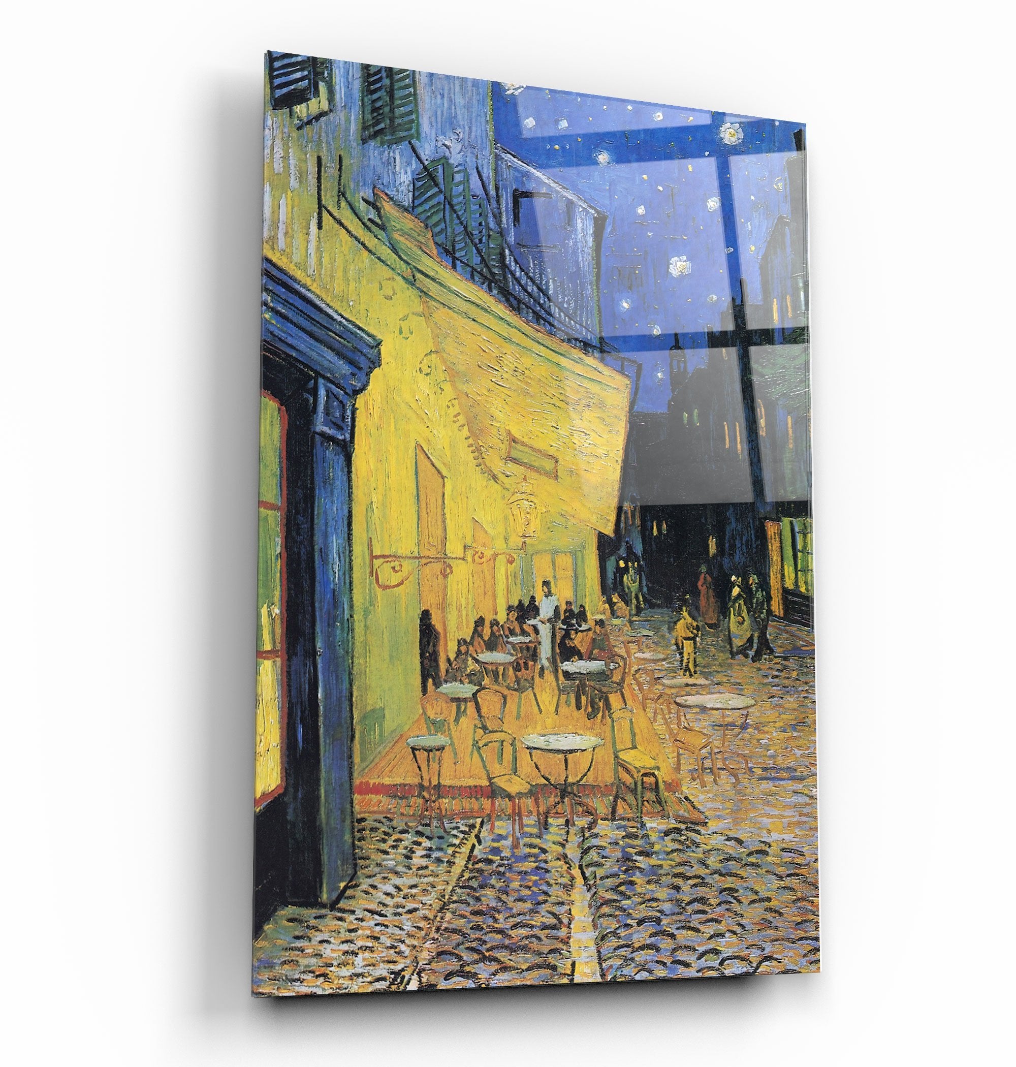 ・"Vincent van Gogh's Café Terrace at Night (1888)"・Glass Wall Art