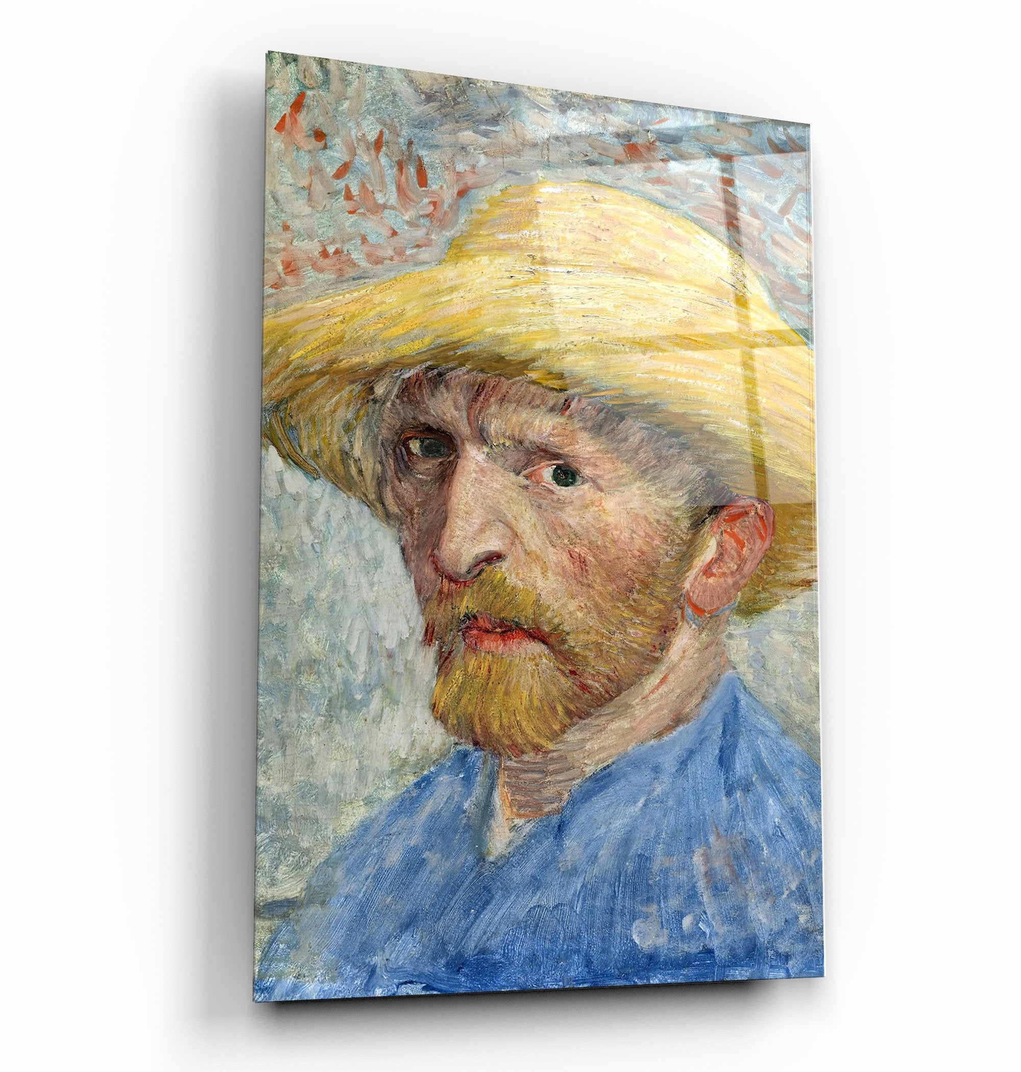 ・"Vincent van Gogh's Self-Portrait (1887)"・Glass Wall Art