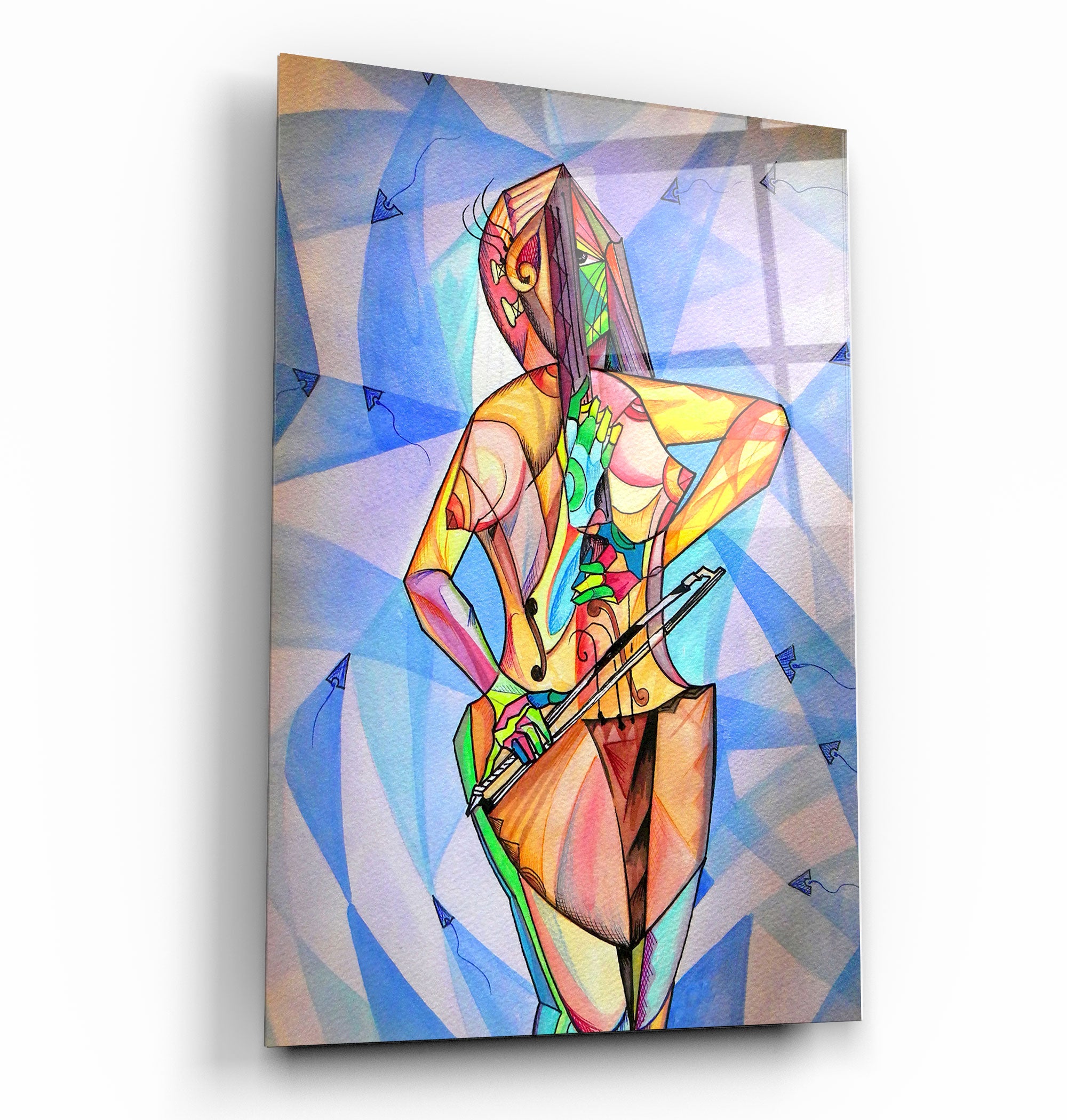 ・"One Body Cello And Human"・Glass Wall Art