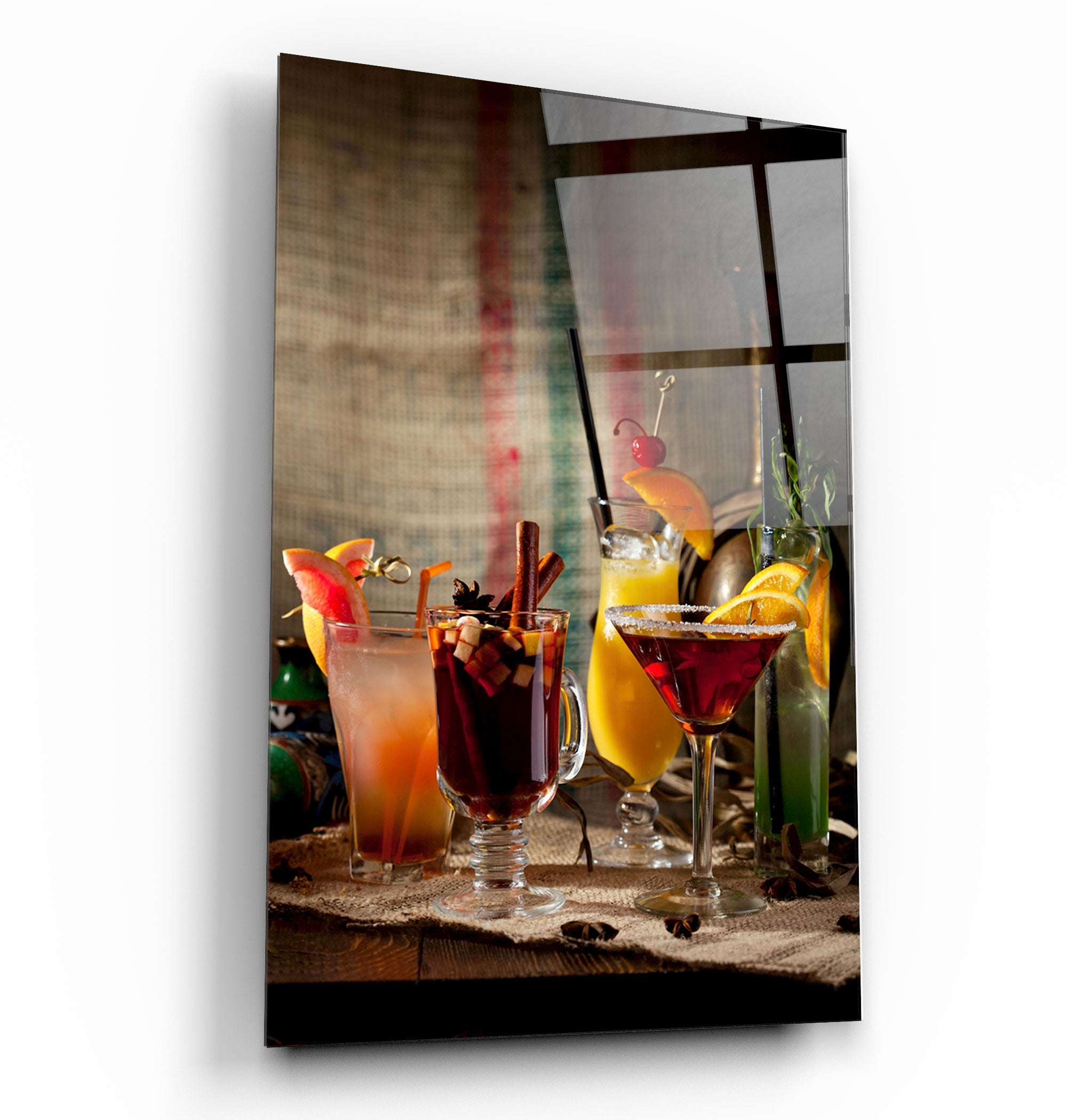 ・"Cocktails"・Glass Wall Art