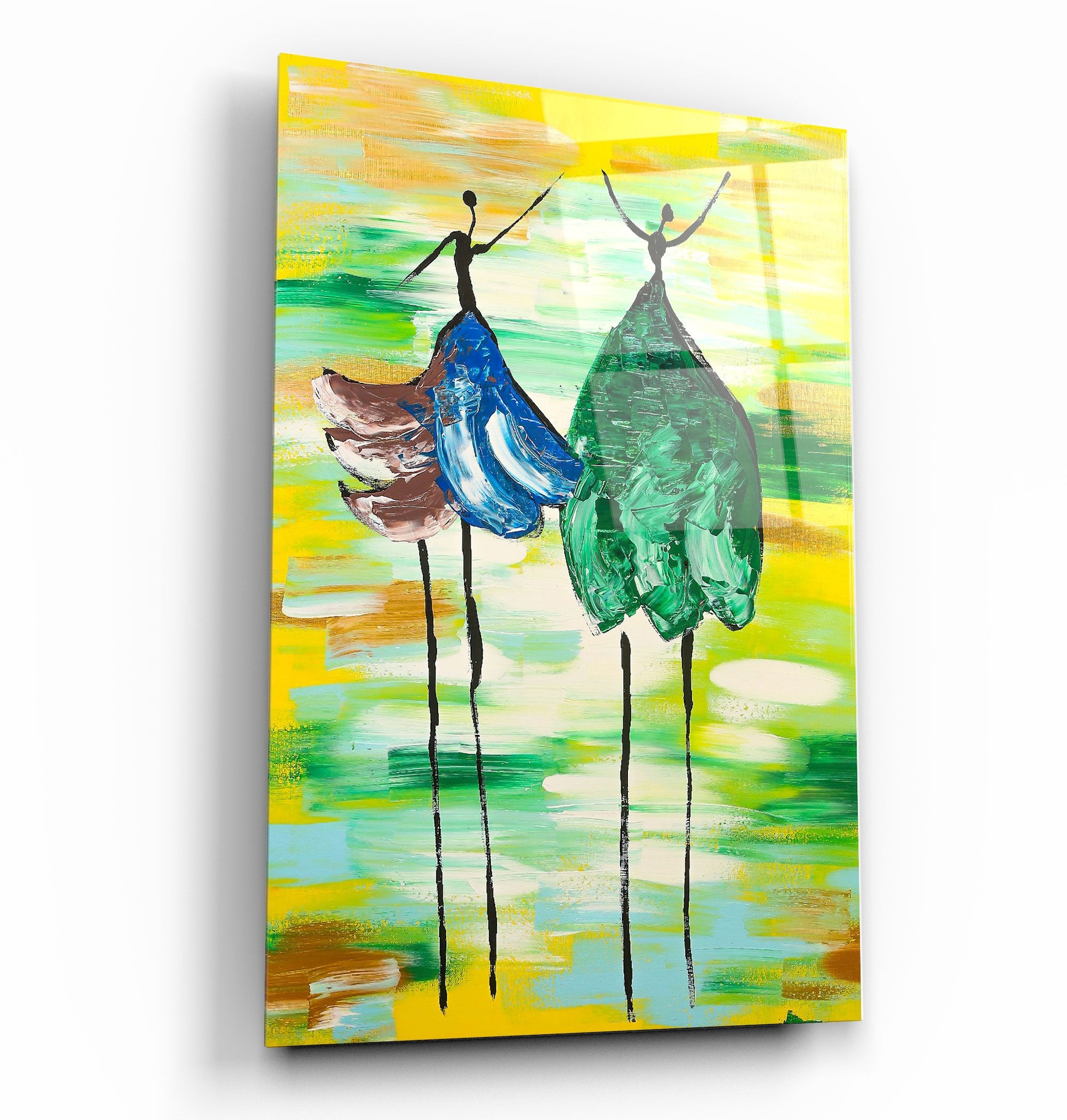 ・"Balerina Abstract - Handgezeichnetes Bild"・<tc>Glasbild</tc>