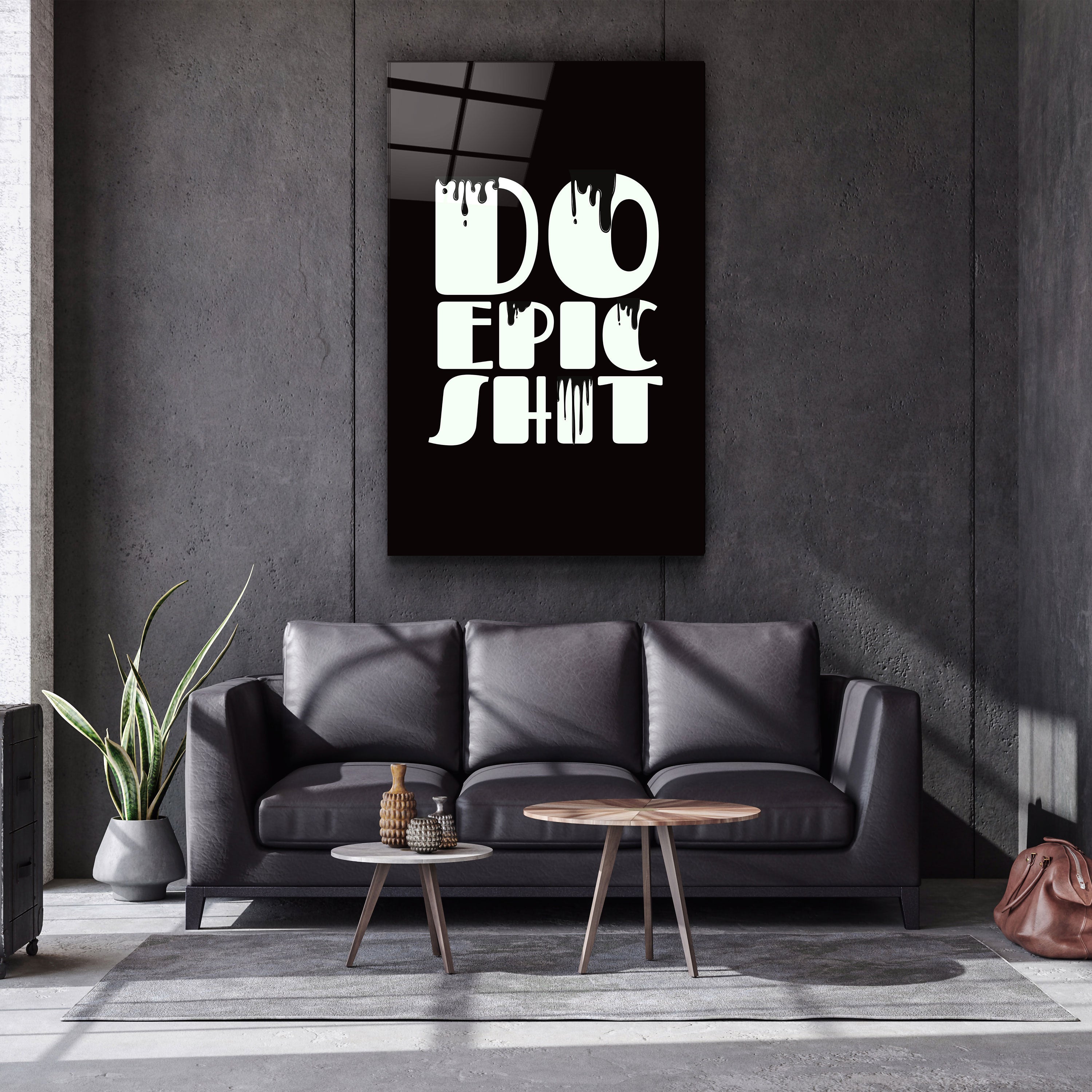 ・"Do Epic X Black"・Art mural en verre de la collection Designers