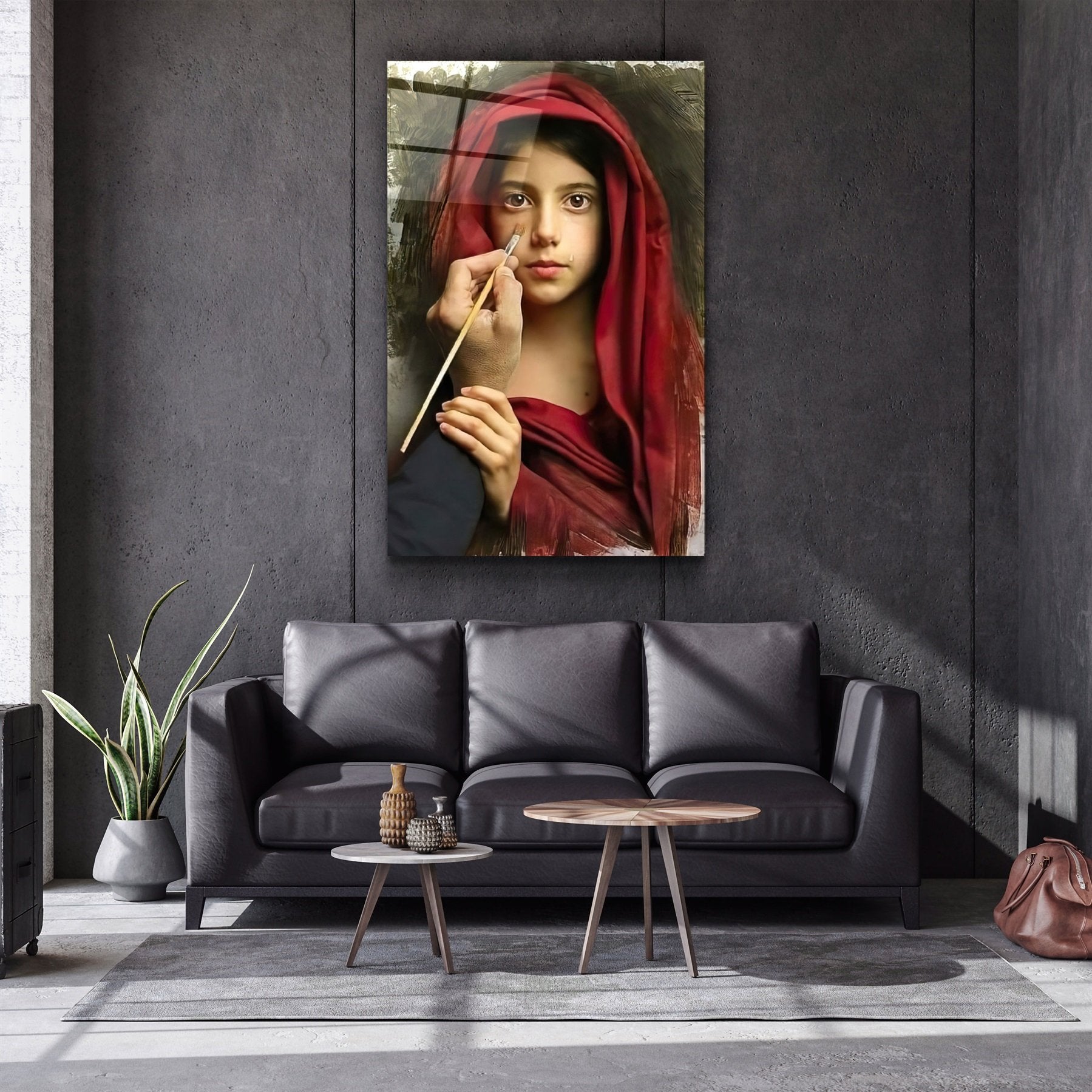 ・"Robe rouge - Peinture"・Art mural en verre