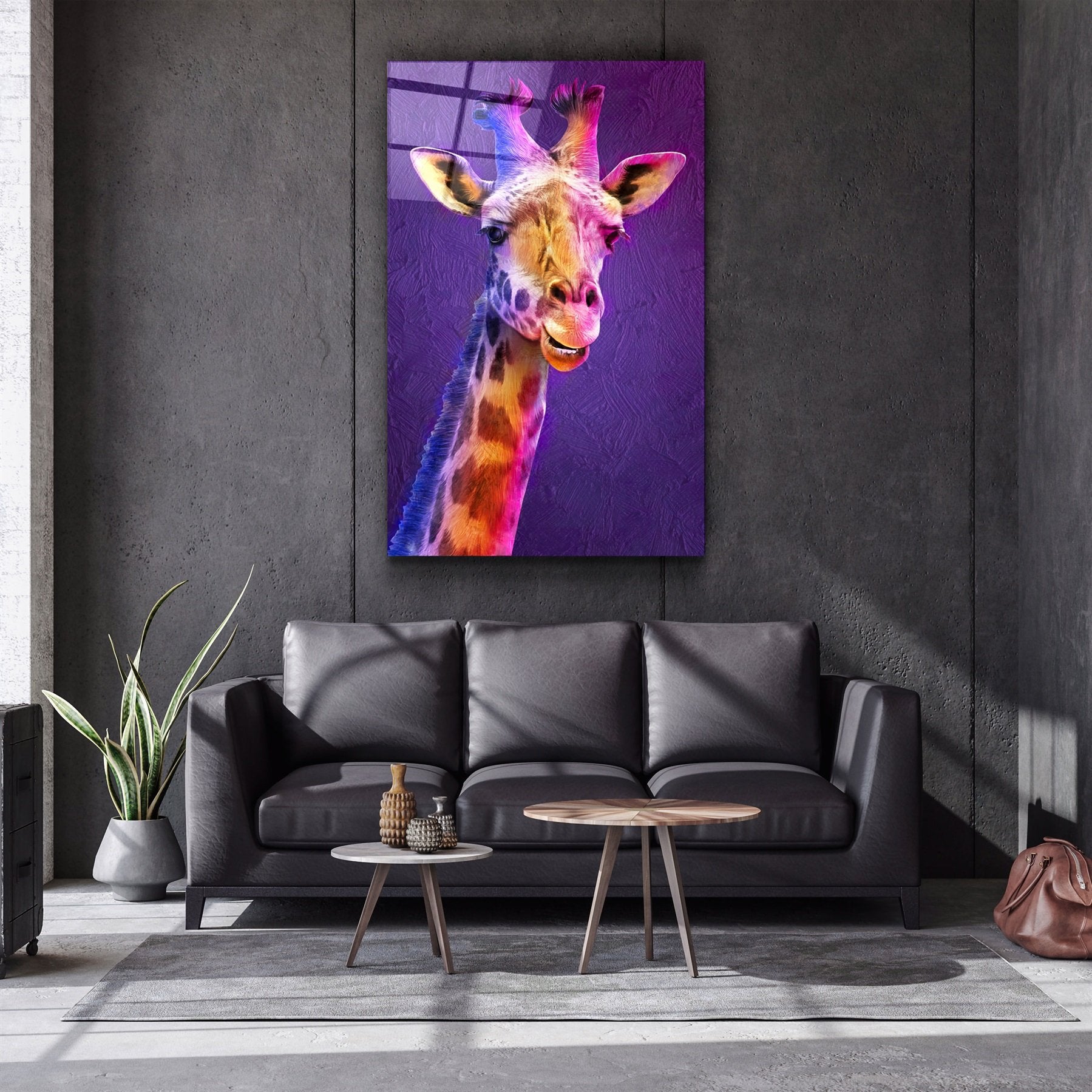 ・„Lila Giraffe“・<tc>Glasbild</tc>