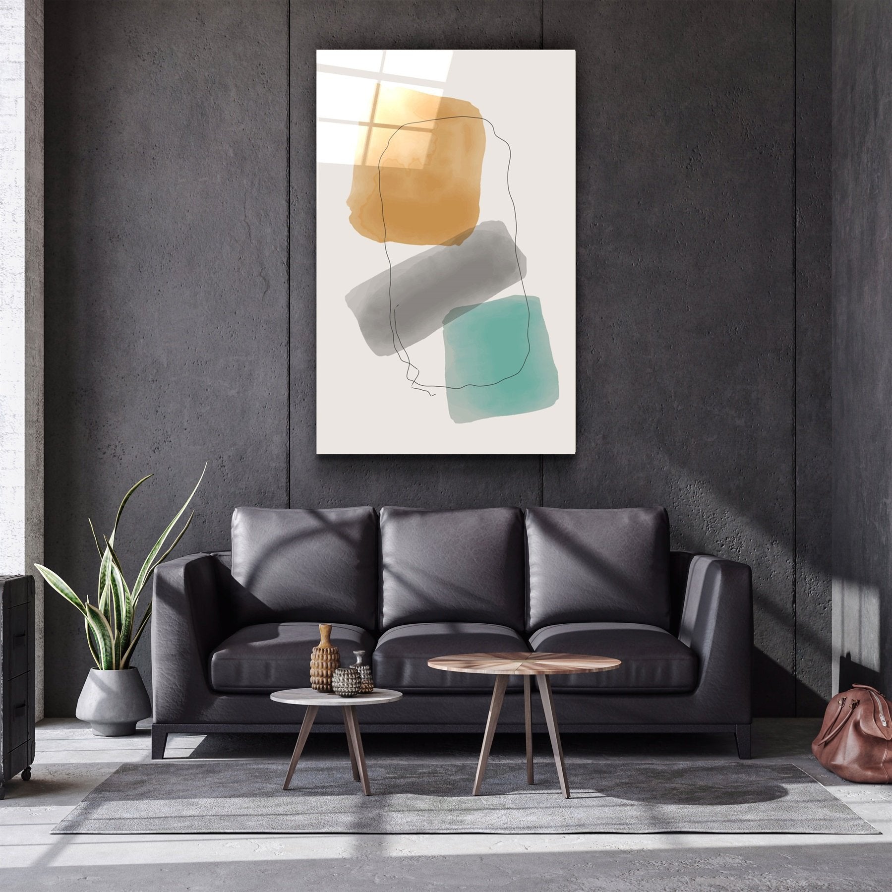 ・"Abstract Shapes V13"・Glass Wall Art