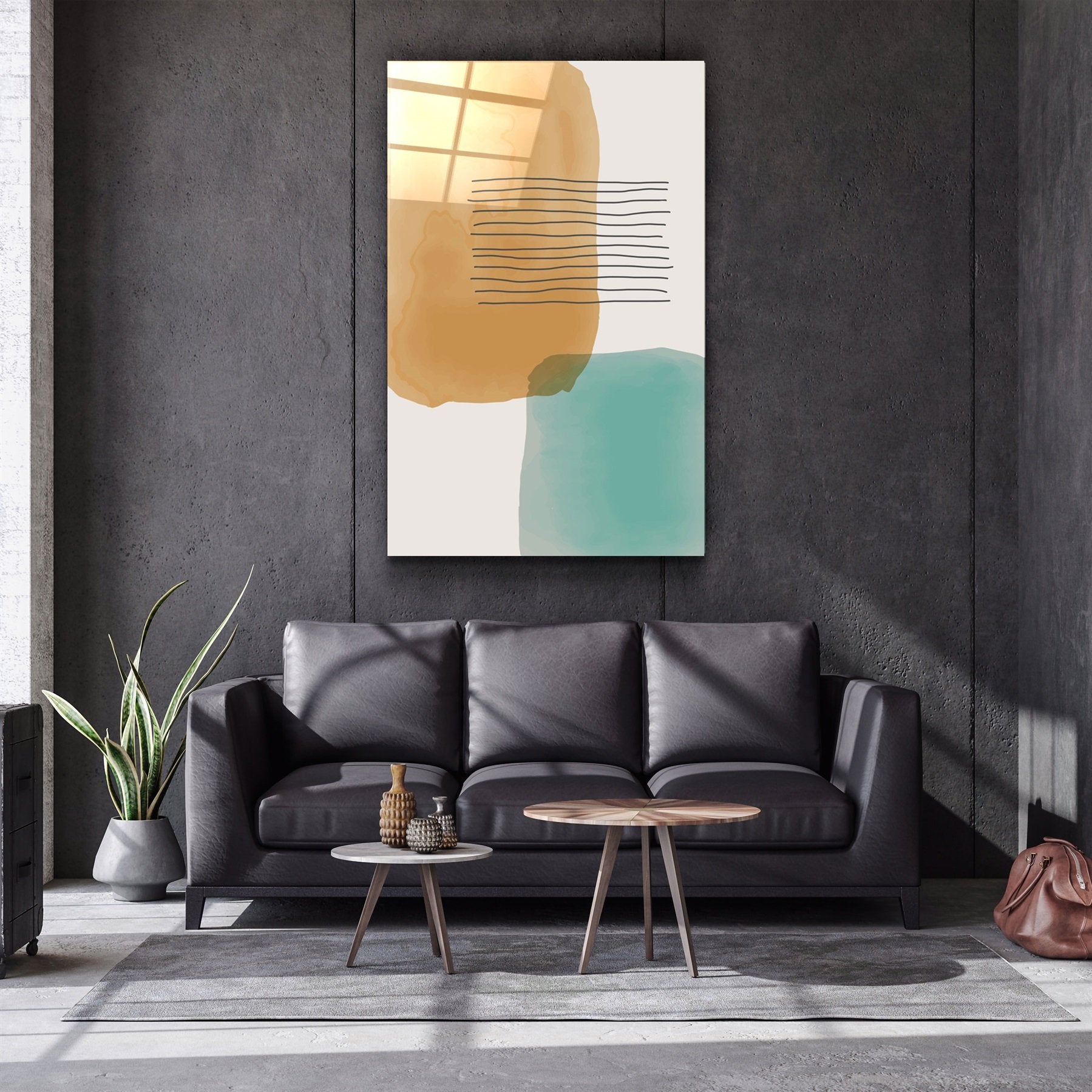 ・"Abstract Shapes V16"・Glass Wall Art