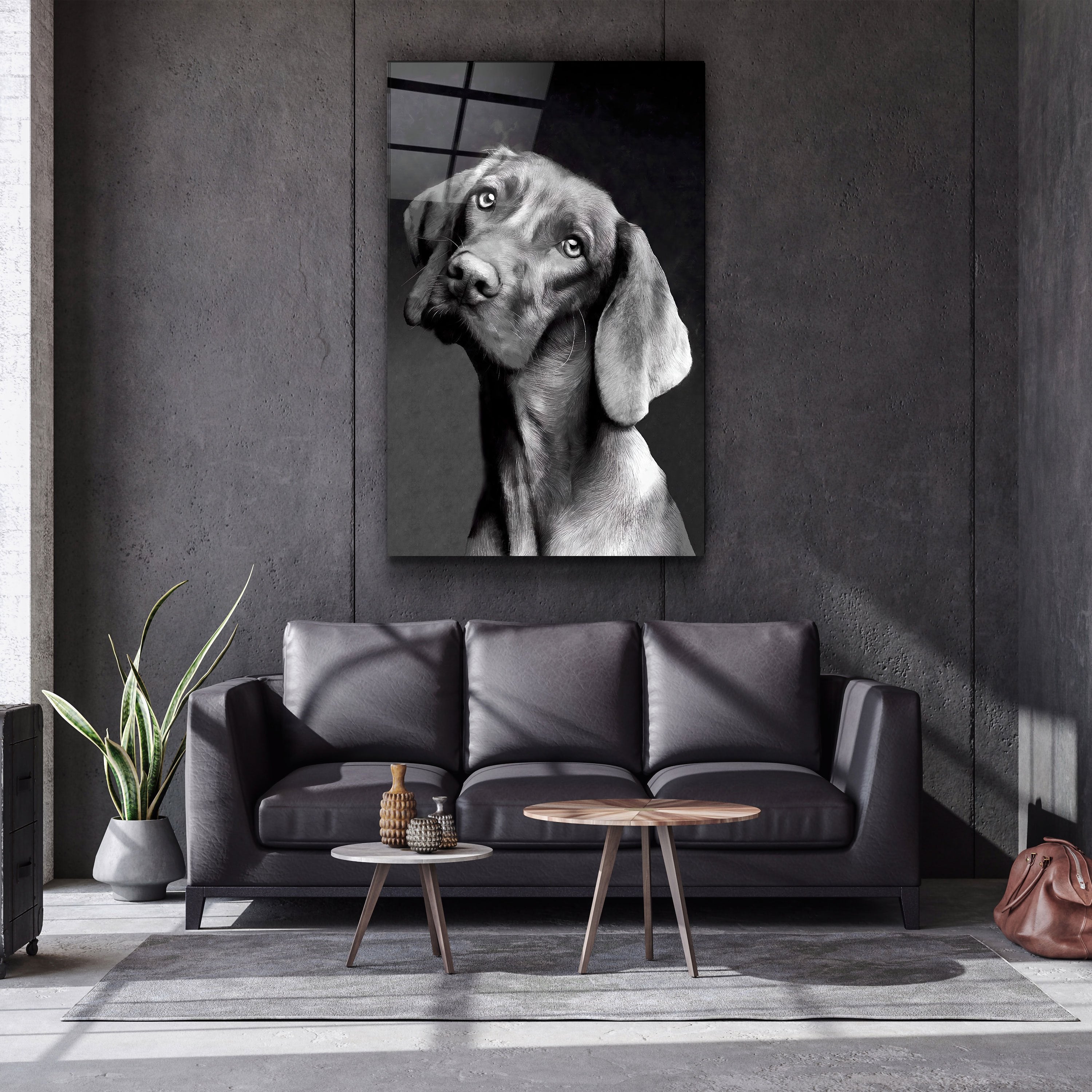 ・"Chien innocent"・Art mural en verre