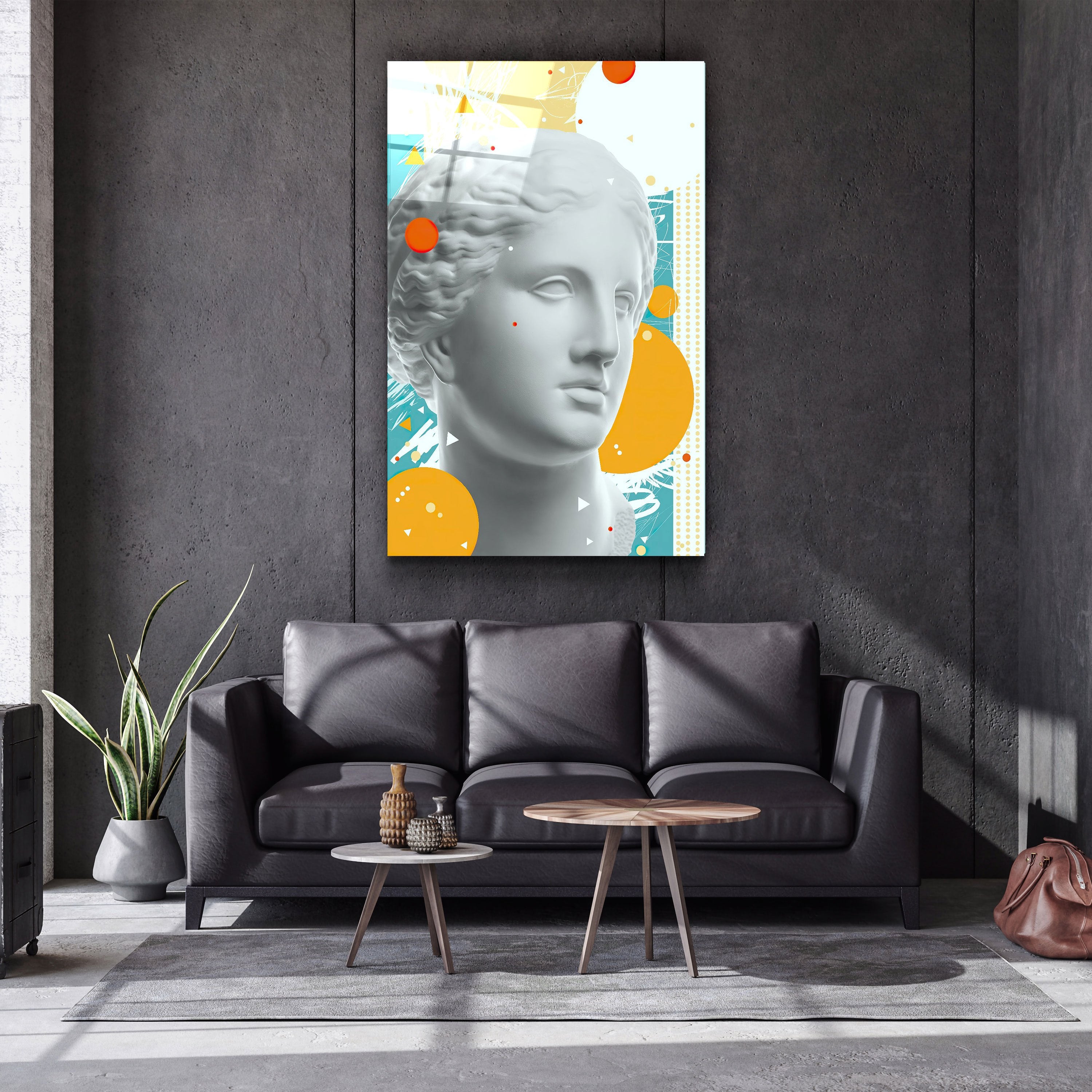 ・"Abstract Venus Statue"・Glass Wall Art