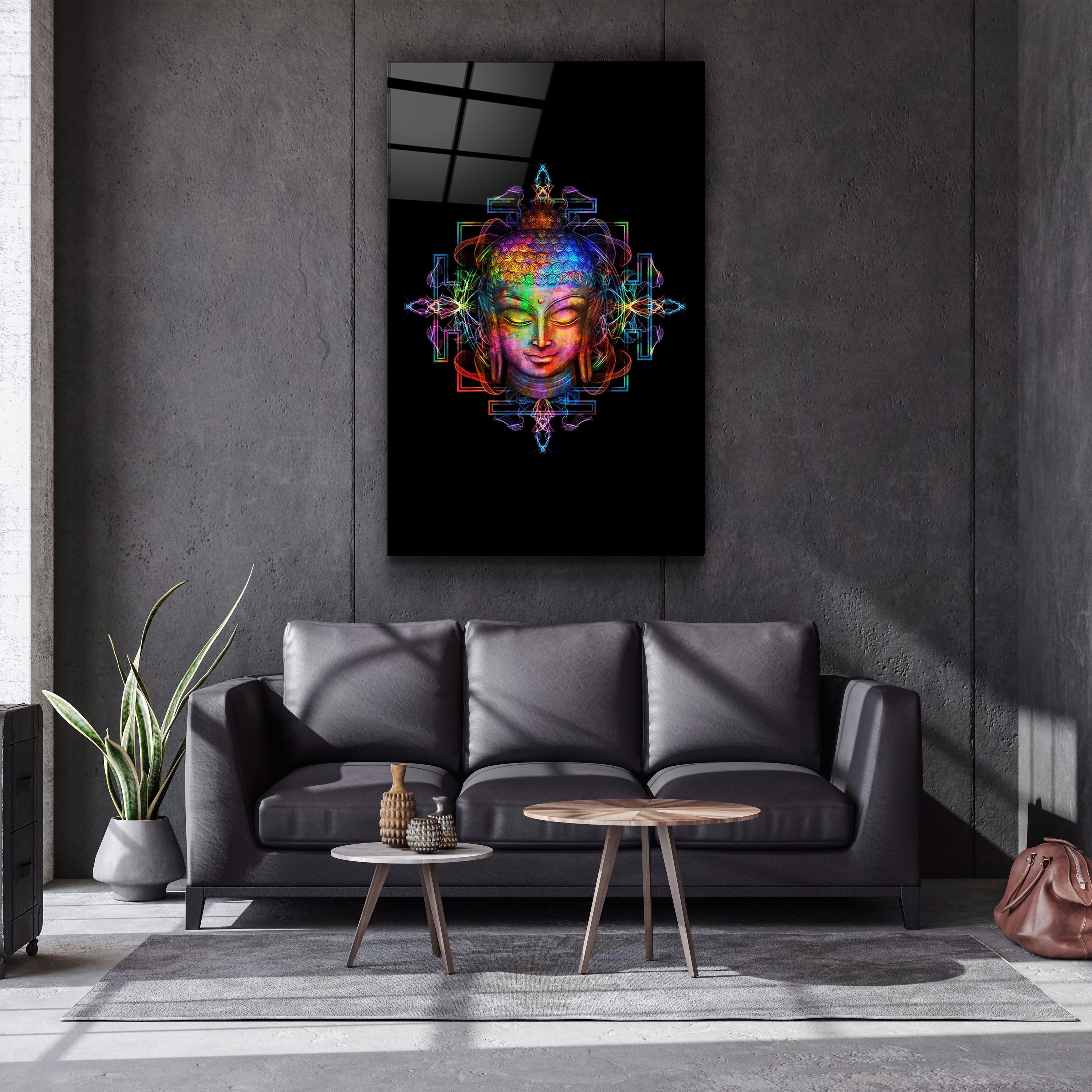 ・„Regenbogenbuddha“・<tc>Glasbild</tc>