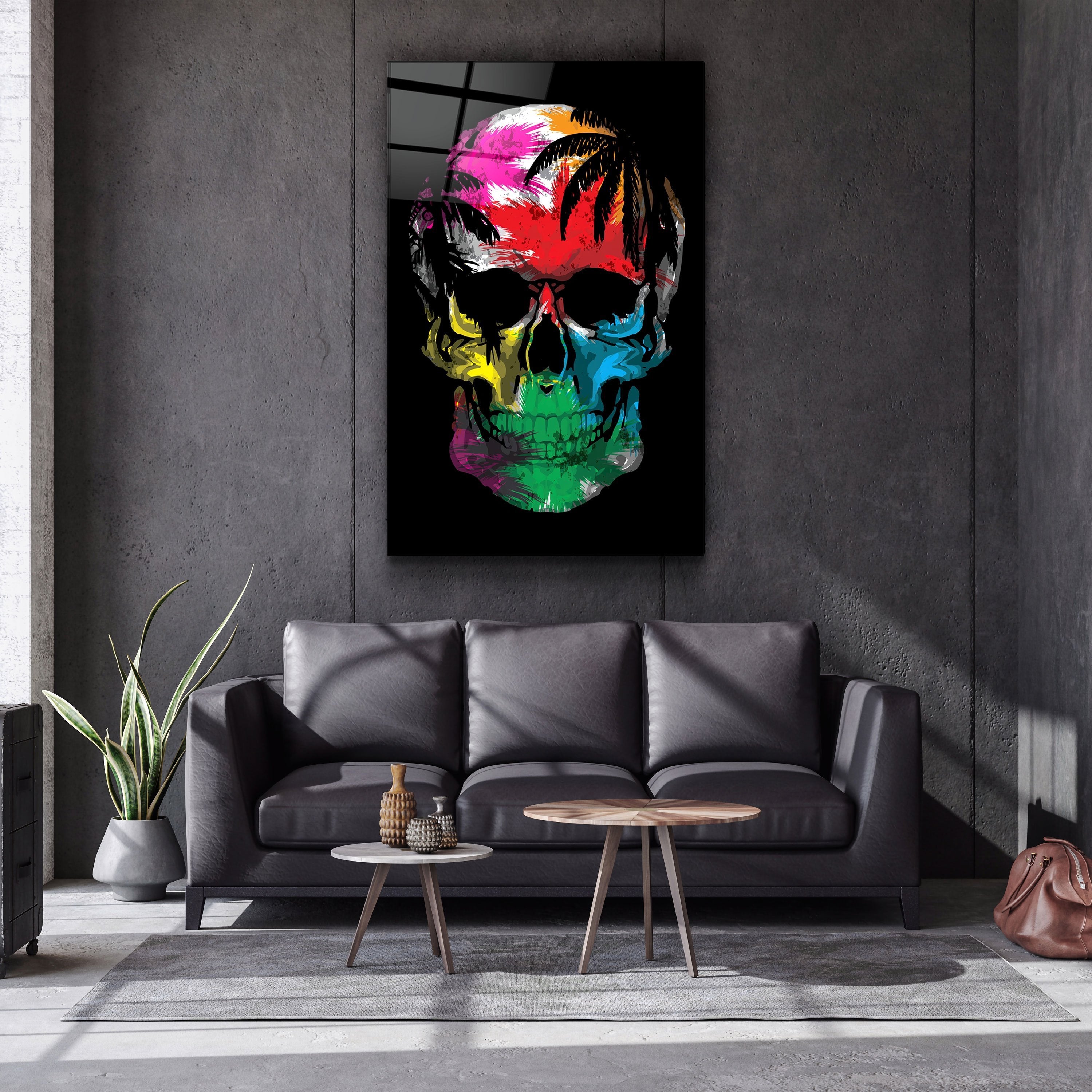 ・"The Palm Skull"・Glass Wall Art