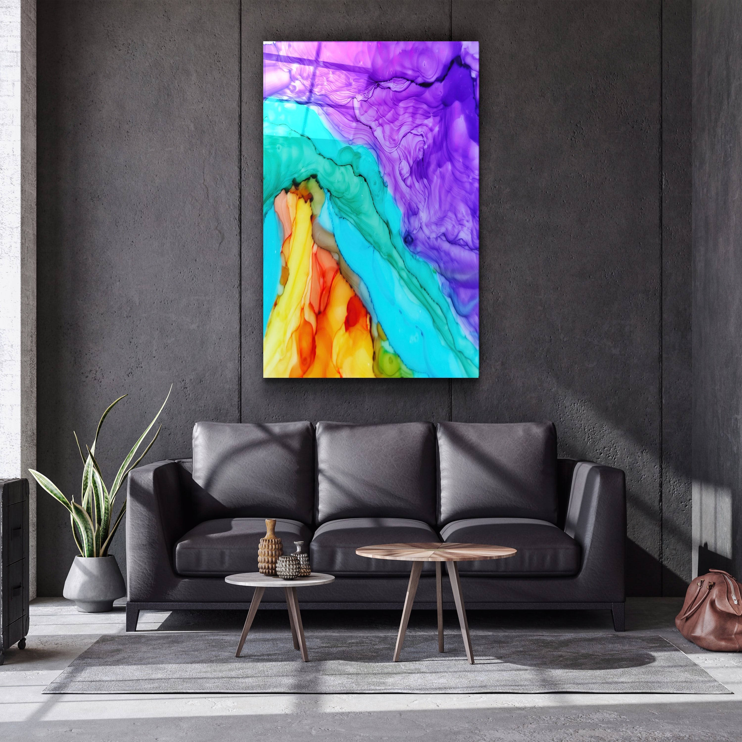 ・"Colorful Marble"・Glass Wall Art