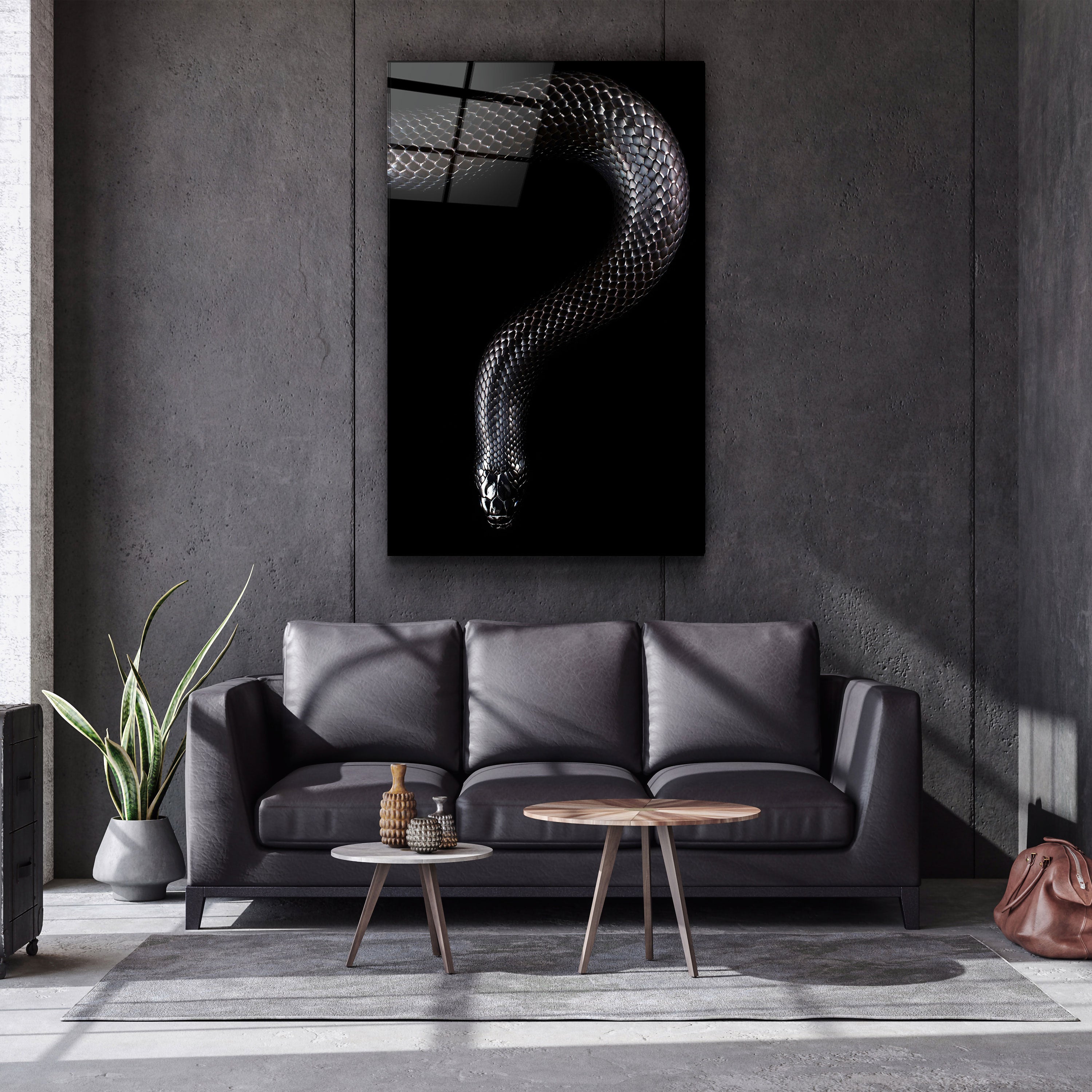 ・"The black Mamba"・Glass Wall Art