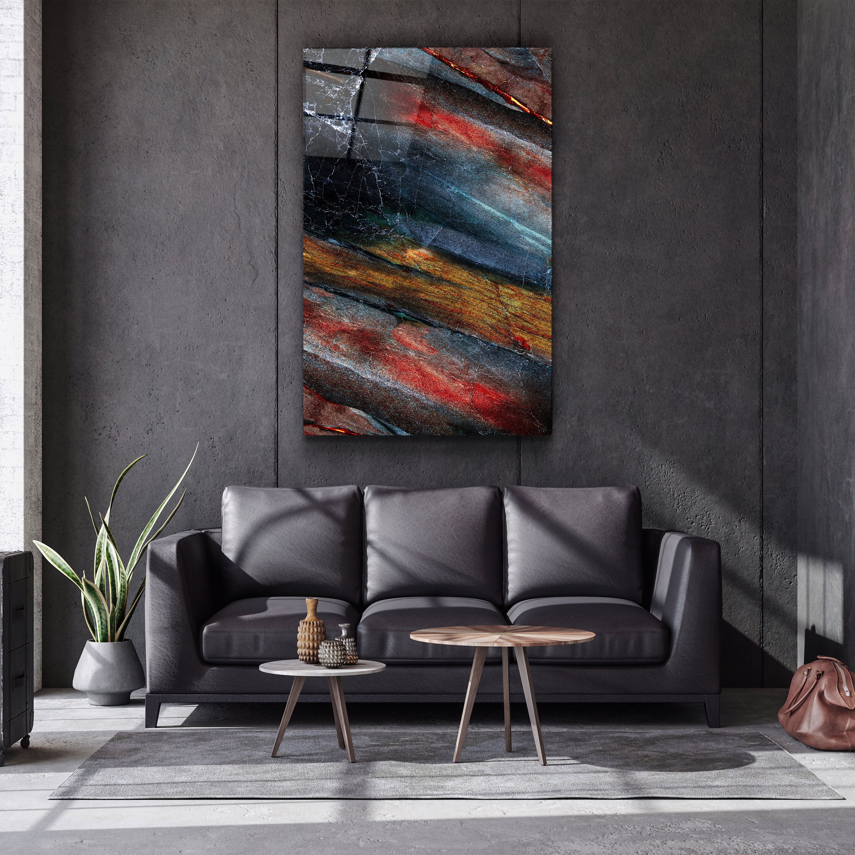 ・"Couches colorées de marbre"・Art mural en verre