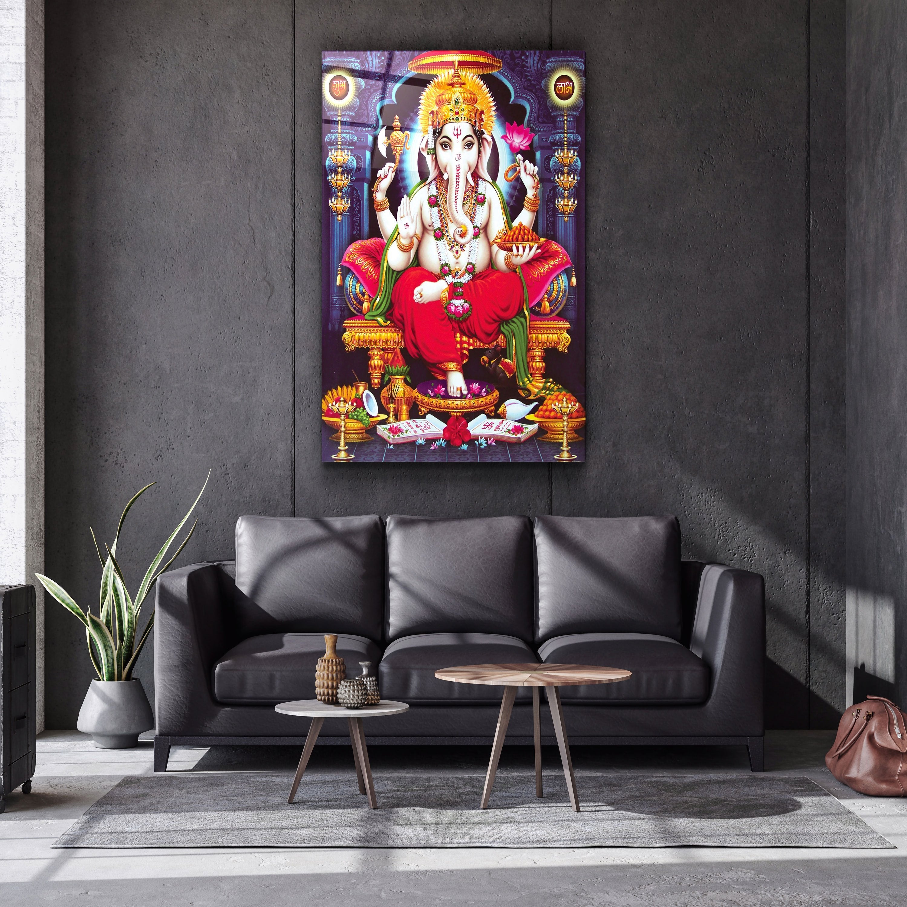 ・"Seigneur Ganesha"・Art mural en verre