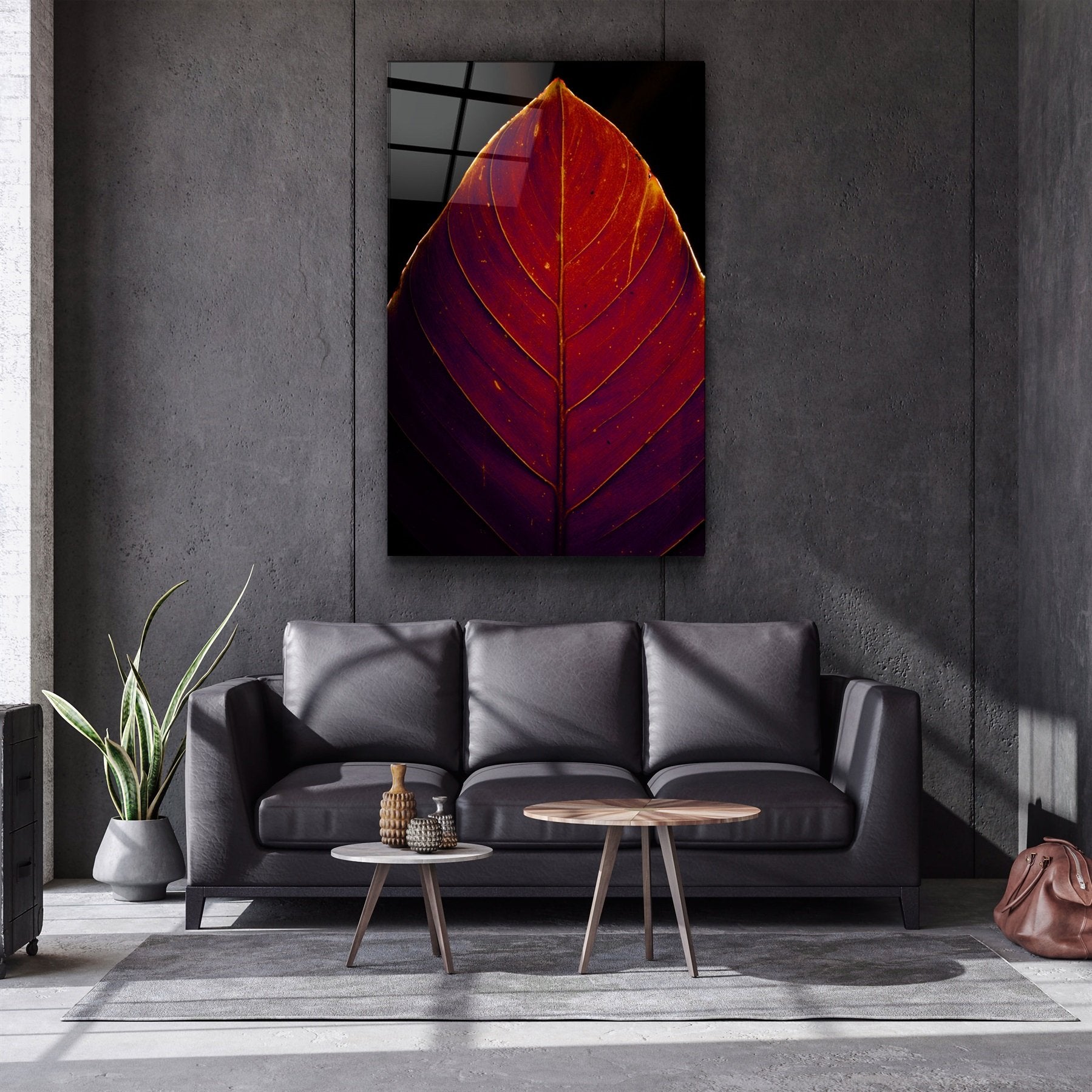 ・"Leaf v2"・Glass Wall Art