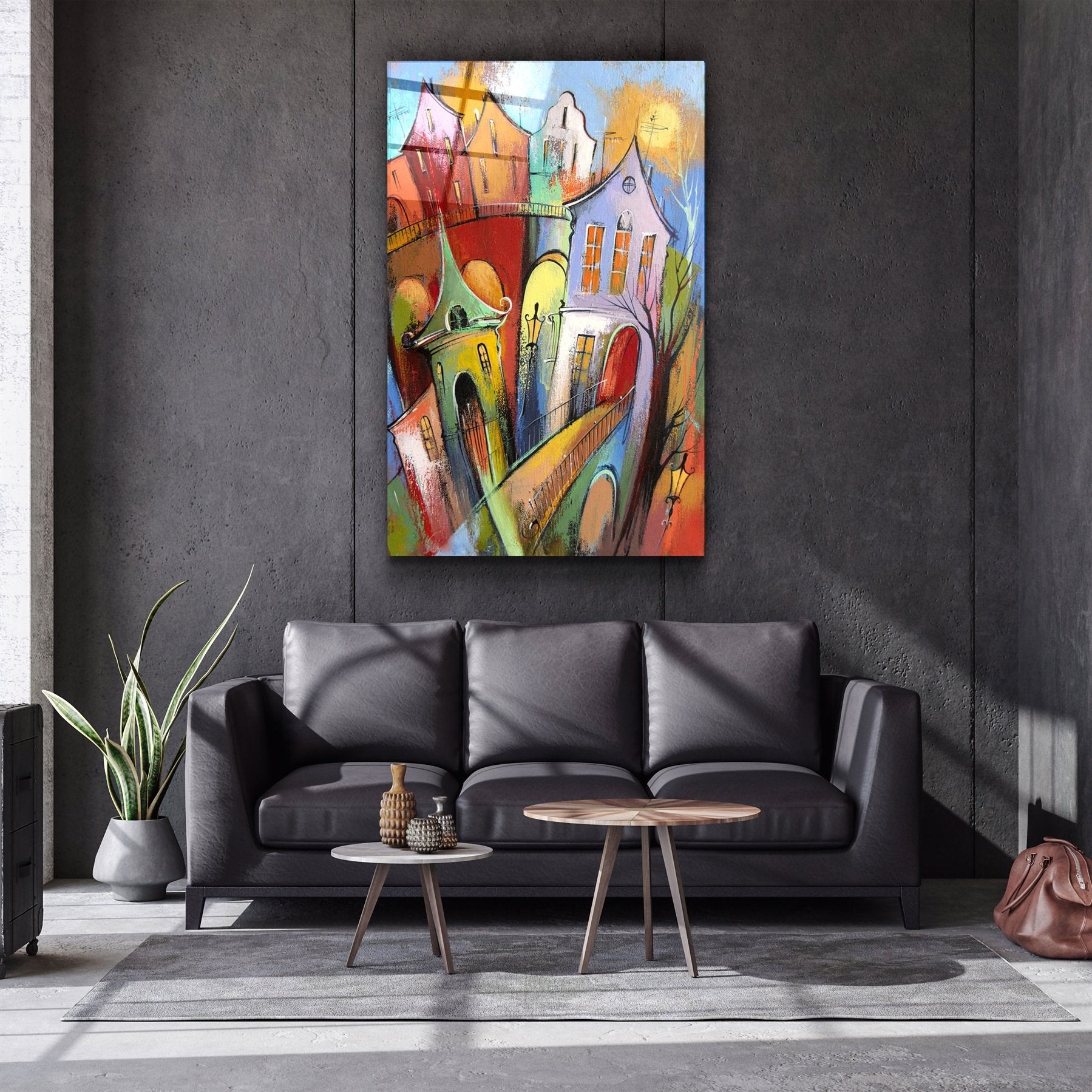 ・"Oil Painting Dream Town"・Glass Wall Art