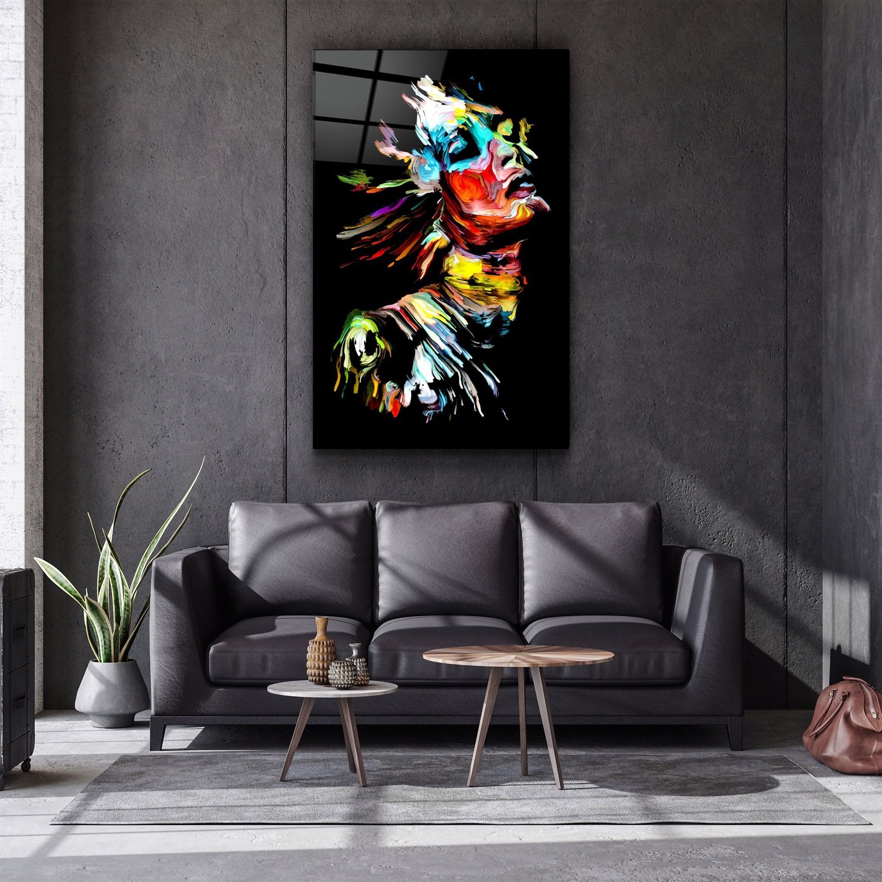 ・"AbstractMan V2"・Art mural en verre