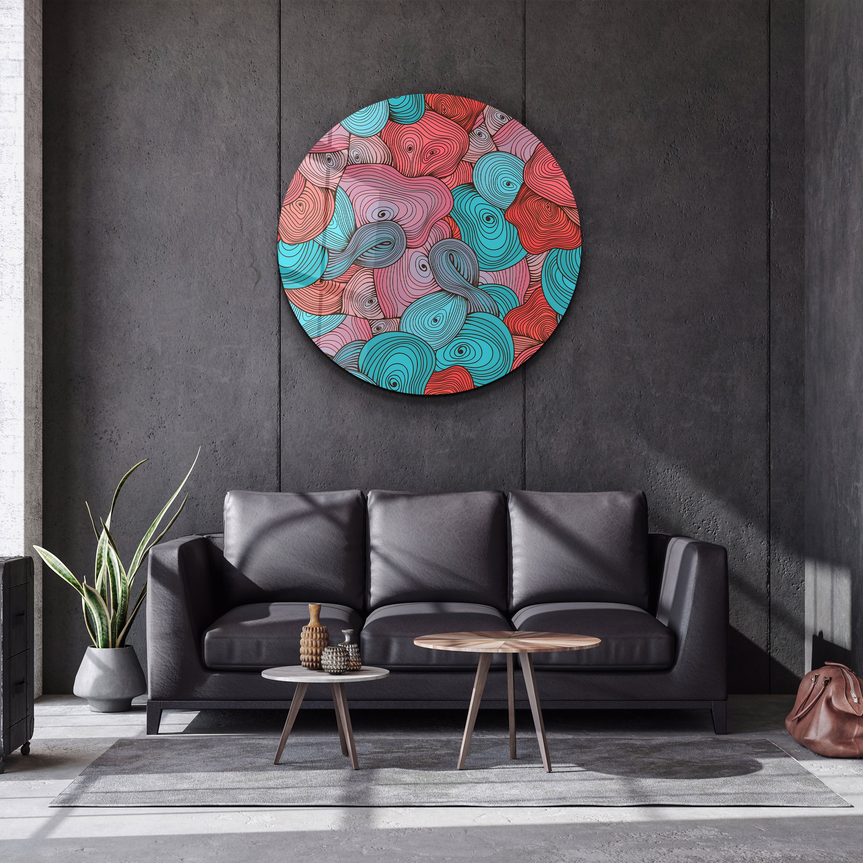 ・"Soft Tones"・Rounded Glass Wall Art