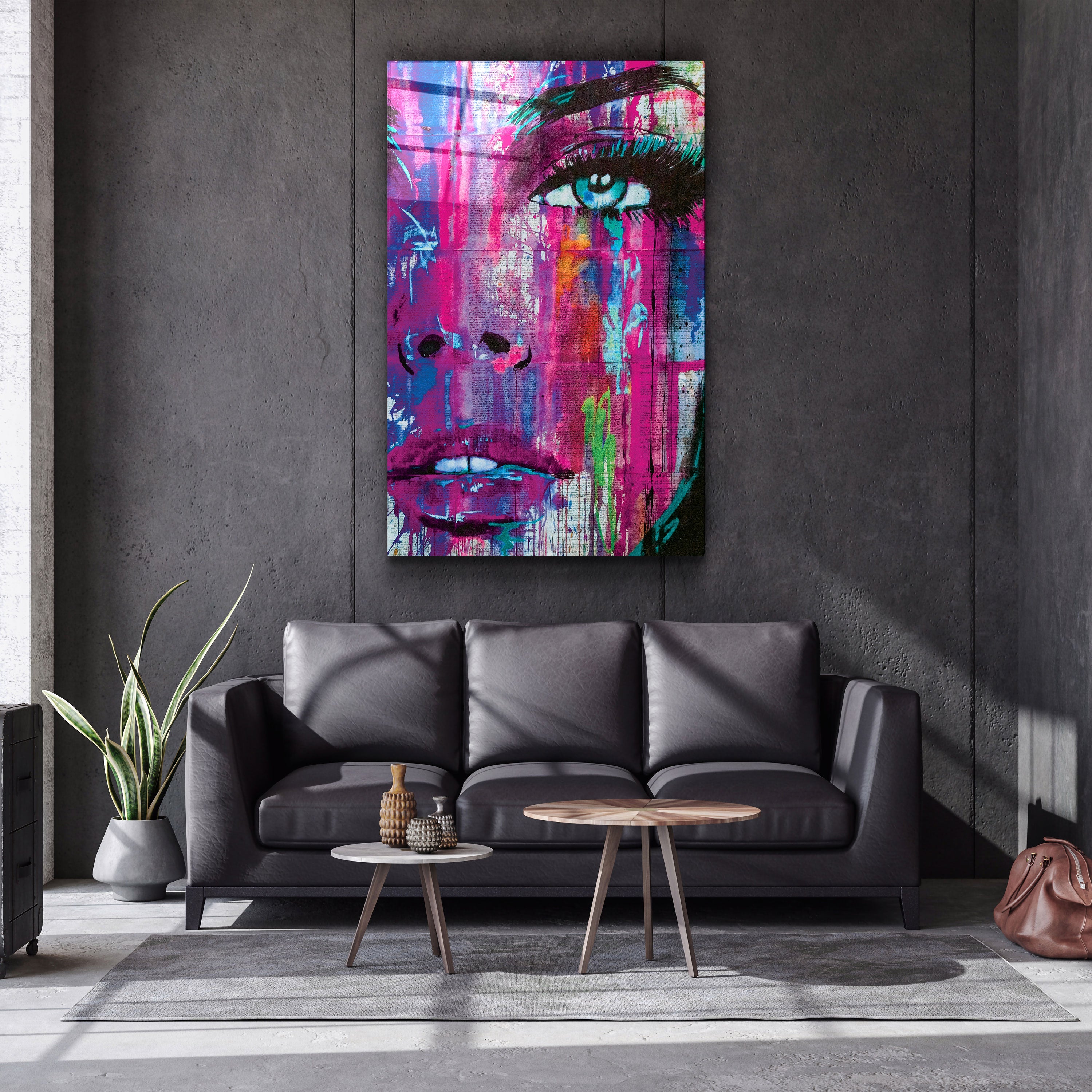 ・"Visage de femme"・Art mural en verre