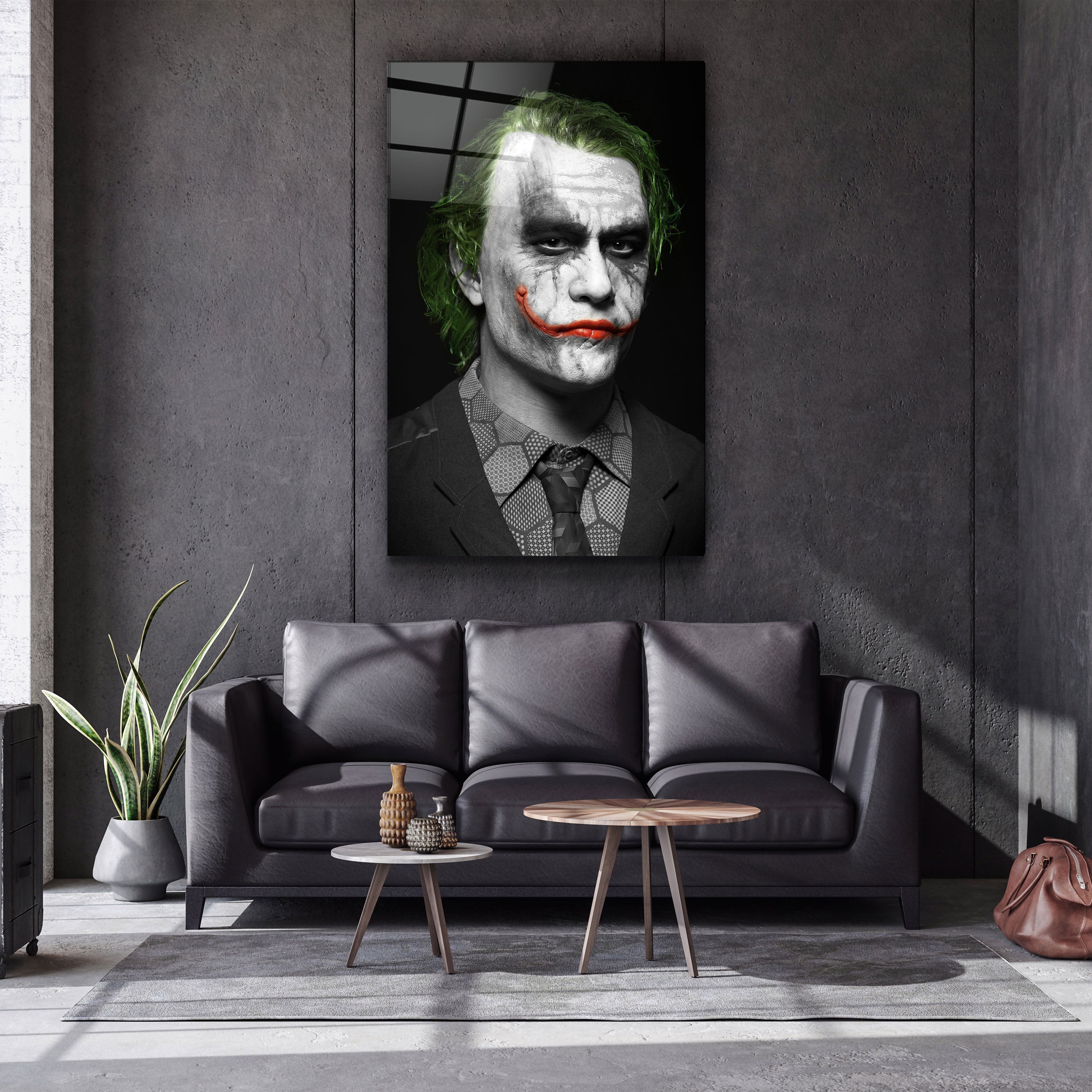 ・"The Joker - Heath Ledger"・Glass Wall Art