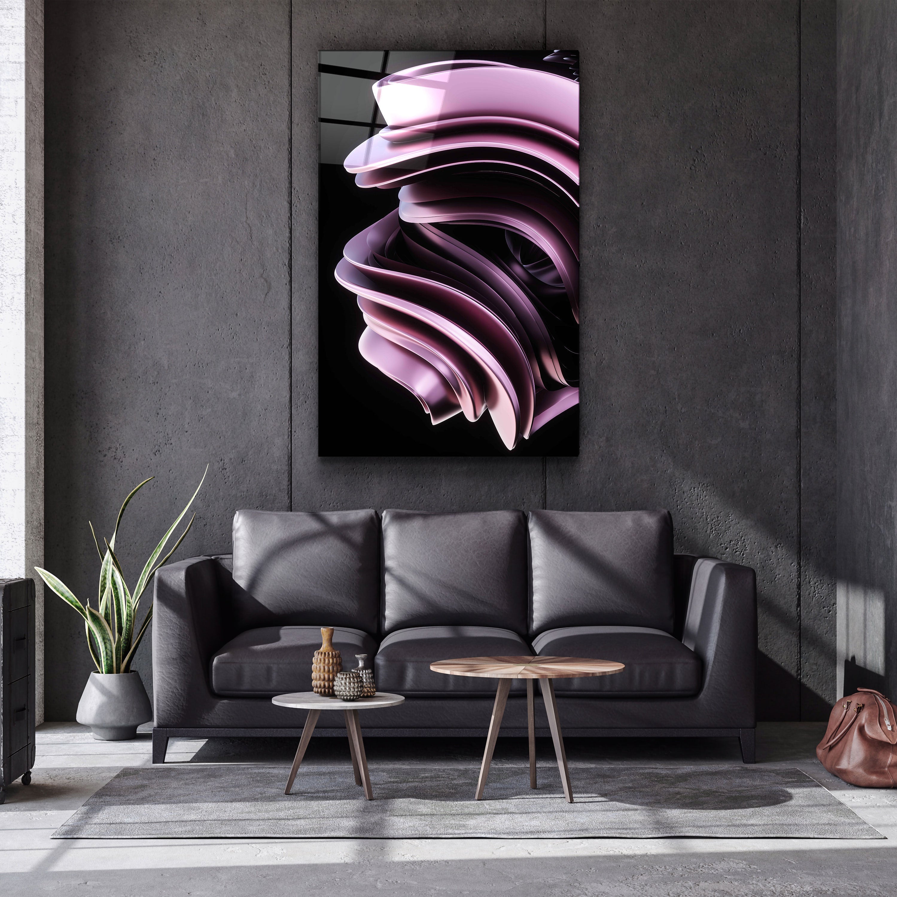 ・"Design moderne abstrait"・Art mural en verre de la collection du designer