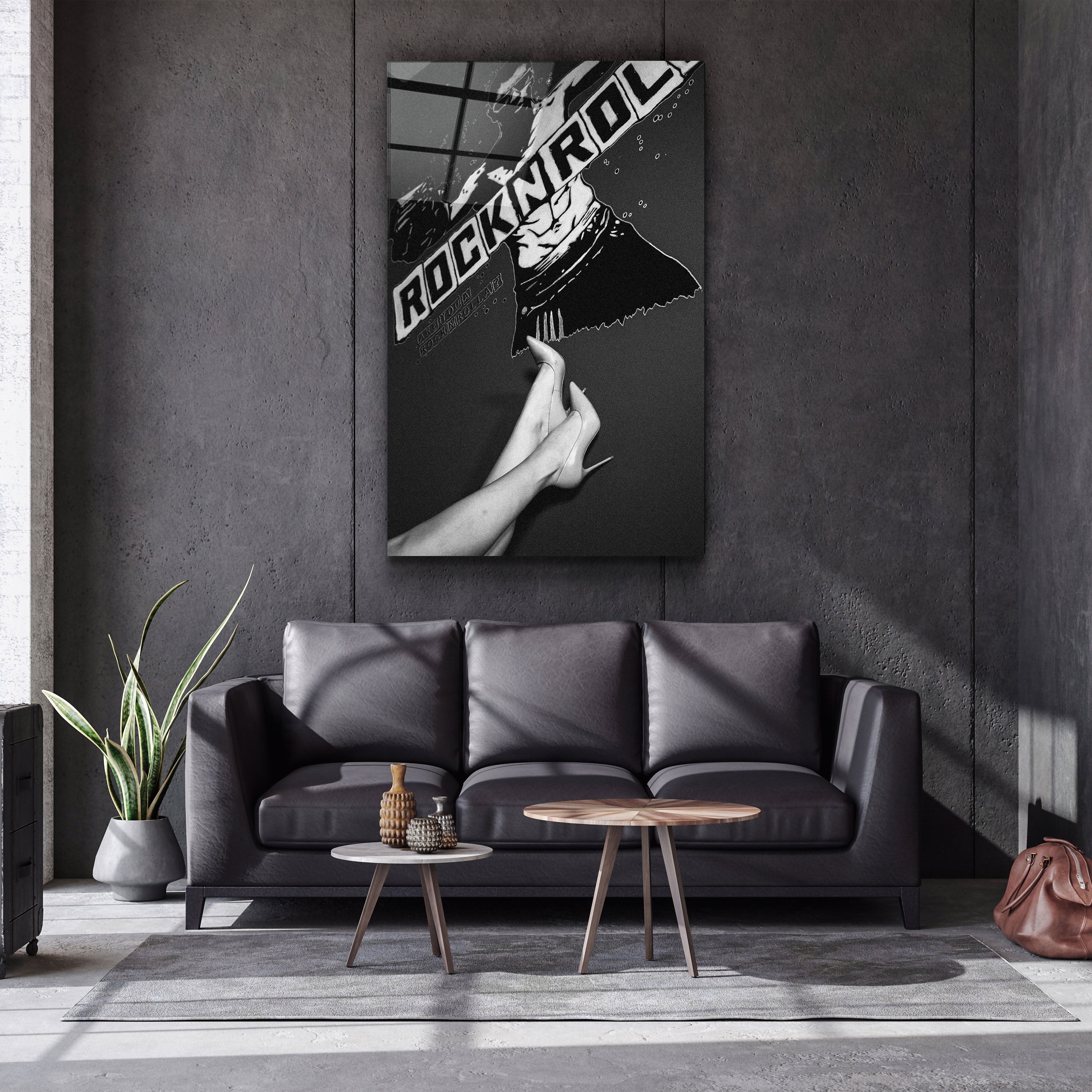 ・"Rock n Roll"・Designer's Collection Glass Wall Art