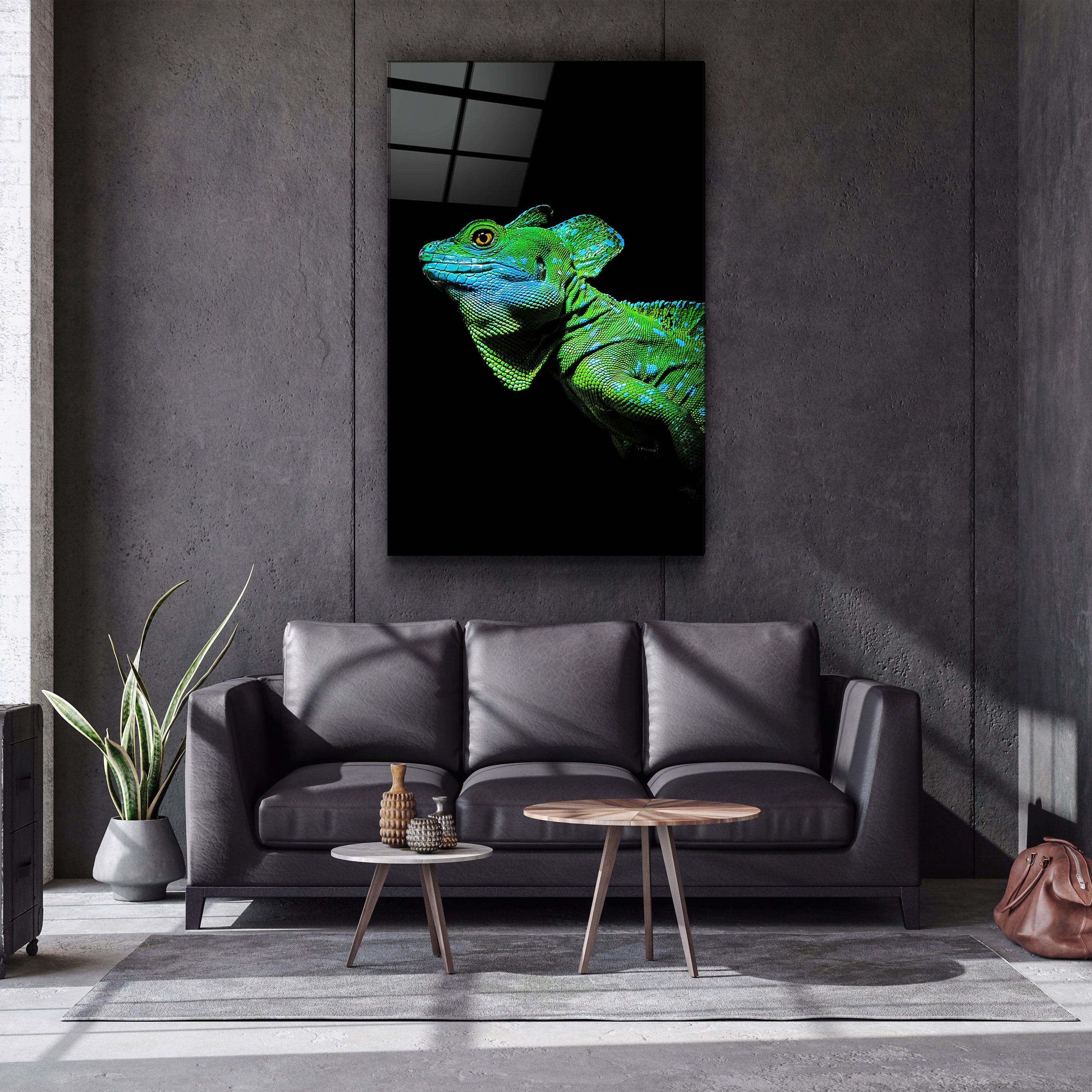 ・"Iguana Green"・Designer's Collection Glass Wall Art