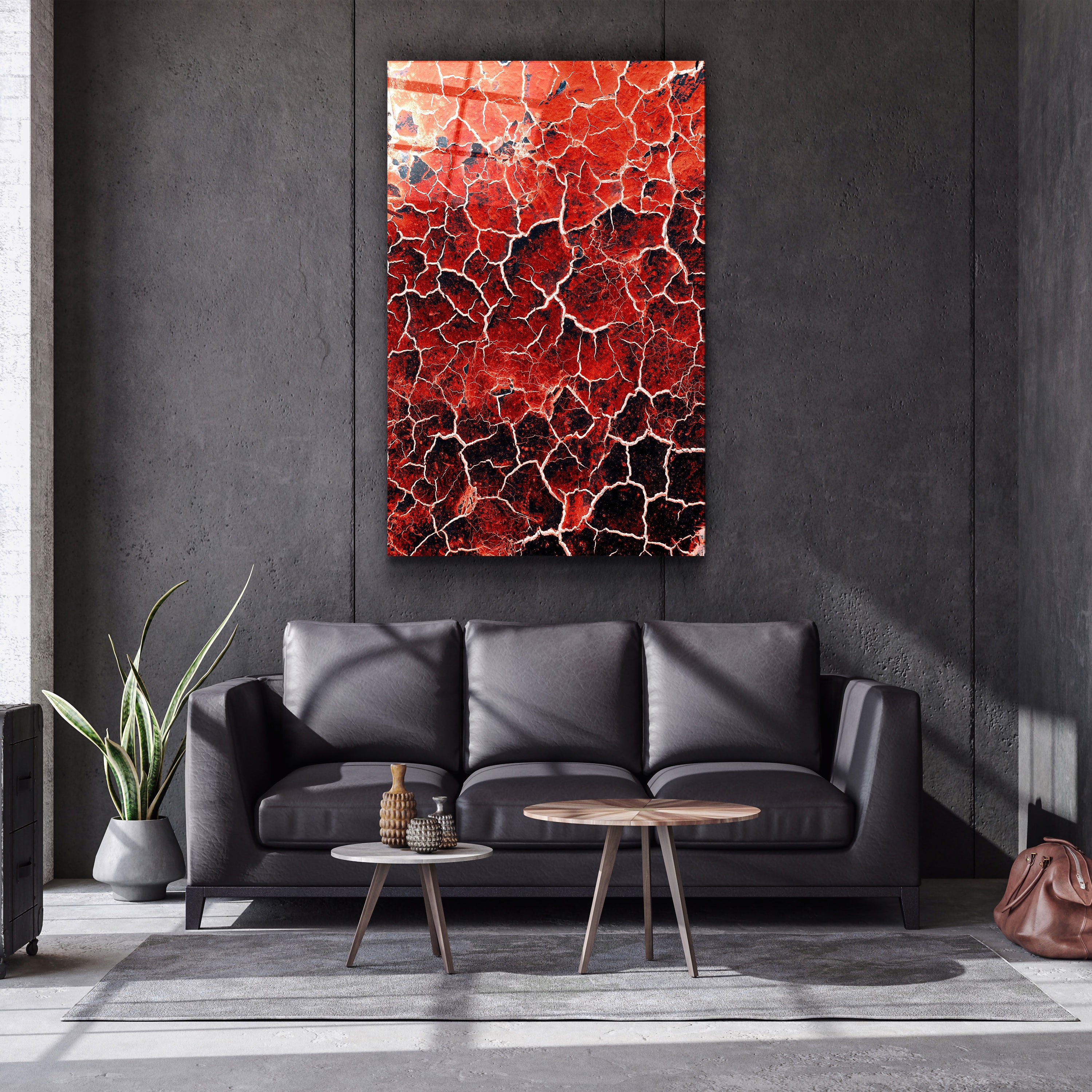 ・"Red Crack"・Art mural en verre de la collection du designer