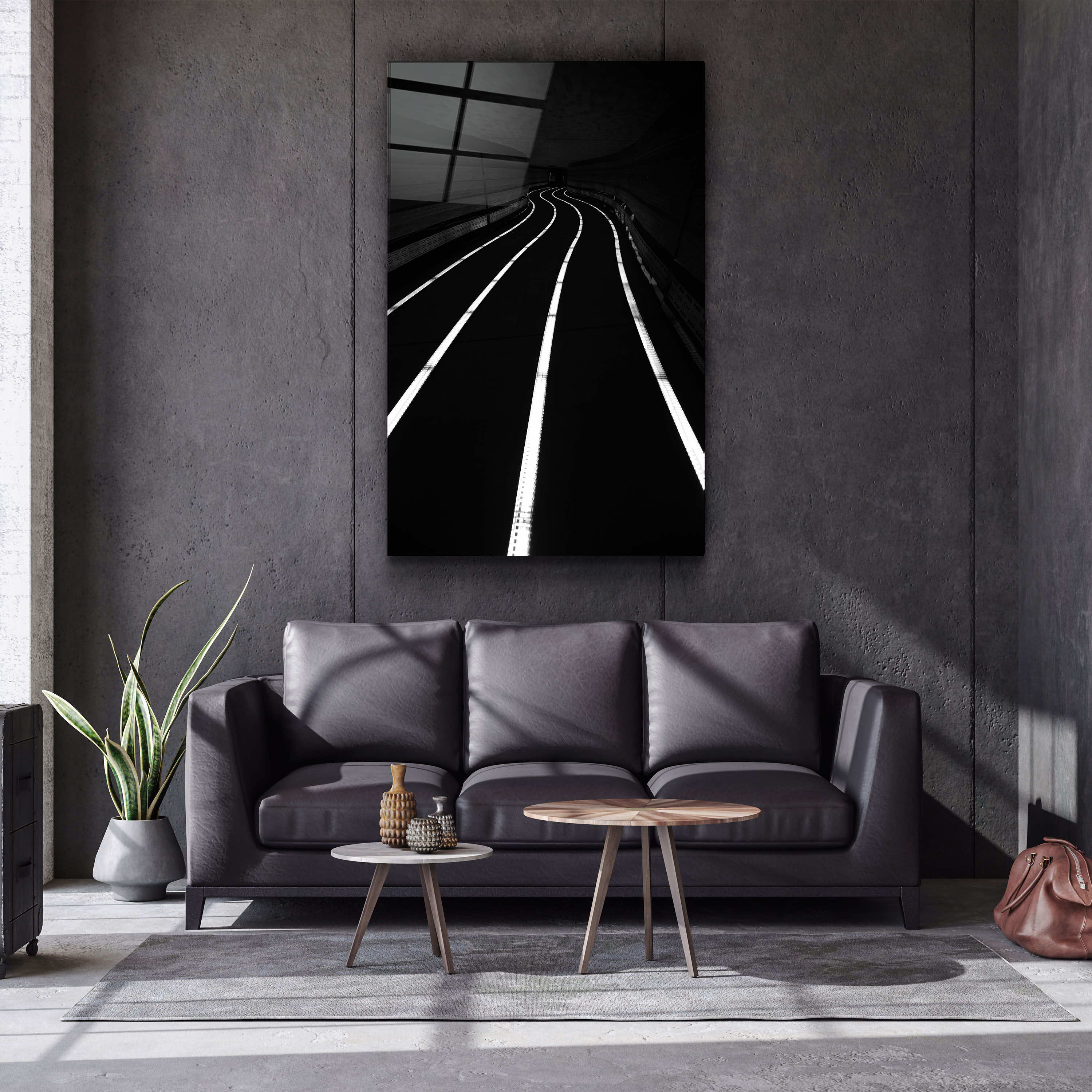 ・"Road at Night"・Designers Collection Glass Wall Art