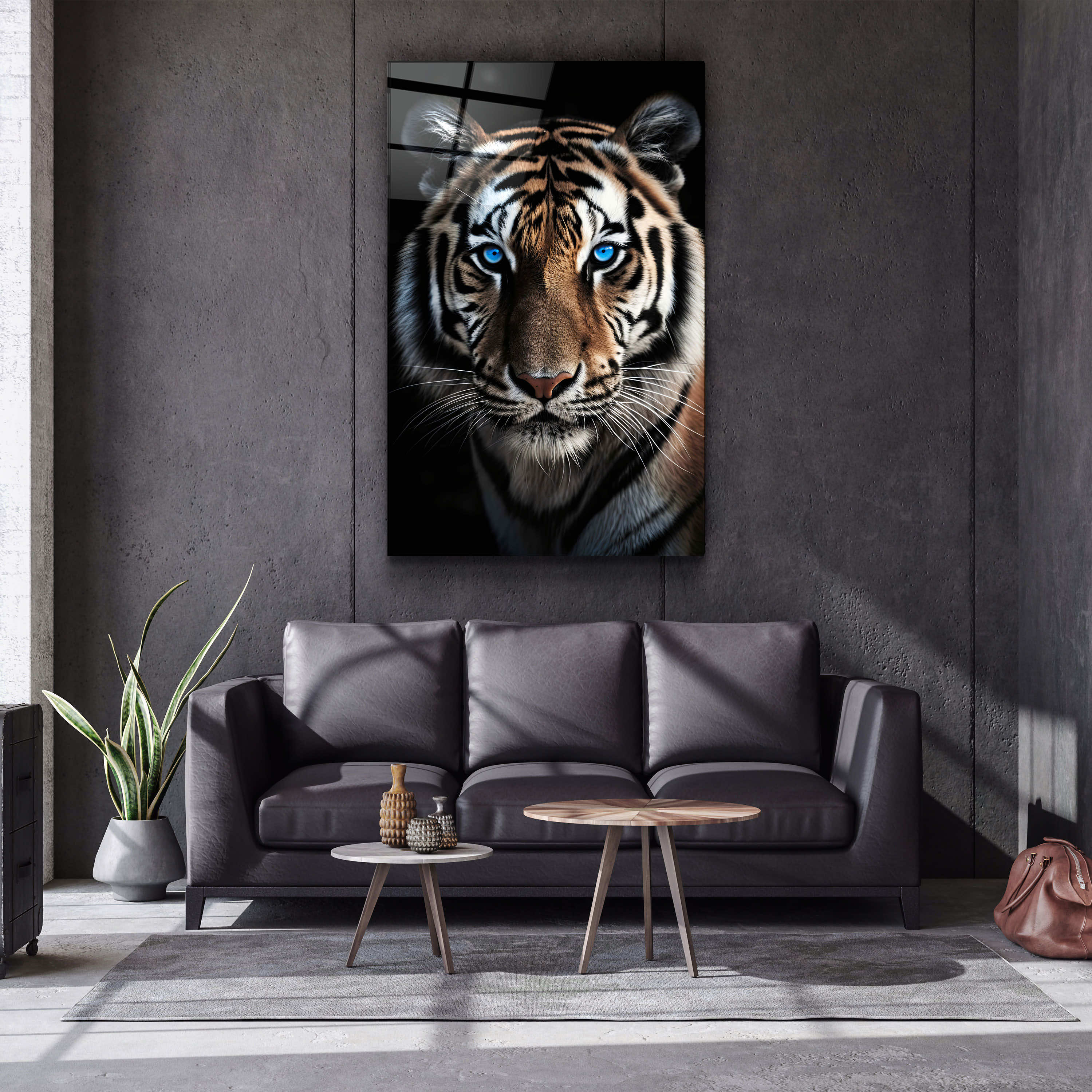 ・"Blue Eyes - Tiger"・Designers Collection Glass Wall Art
