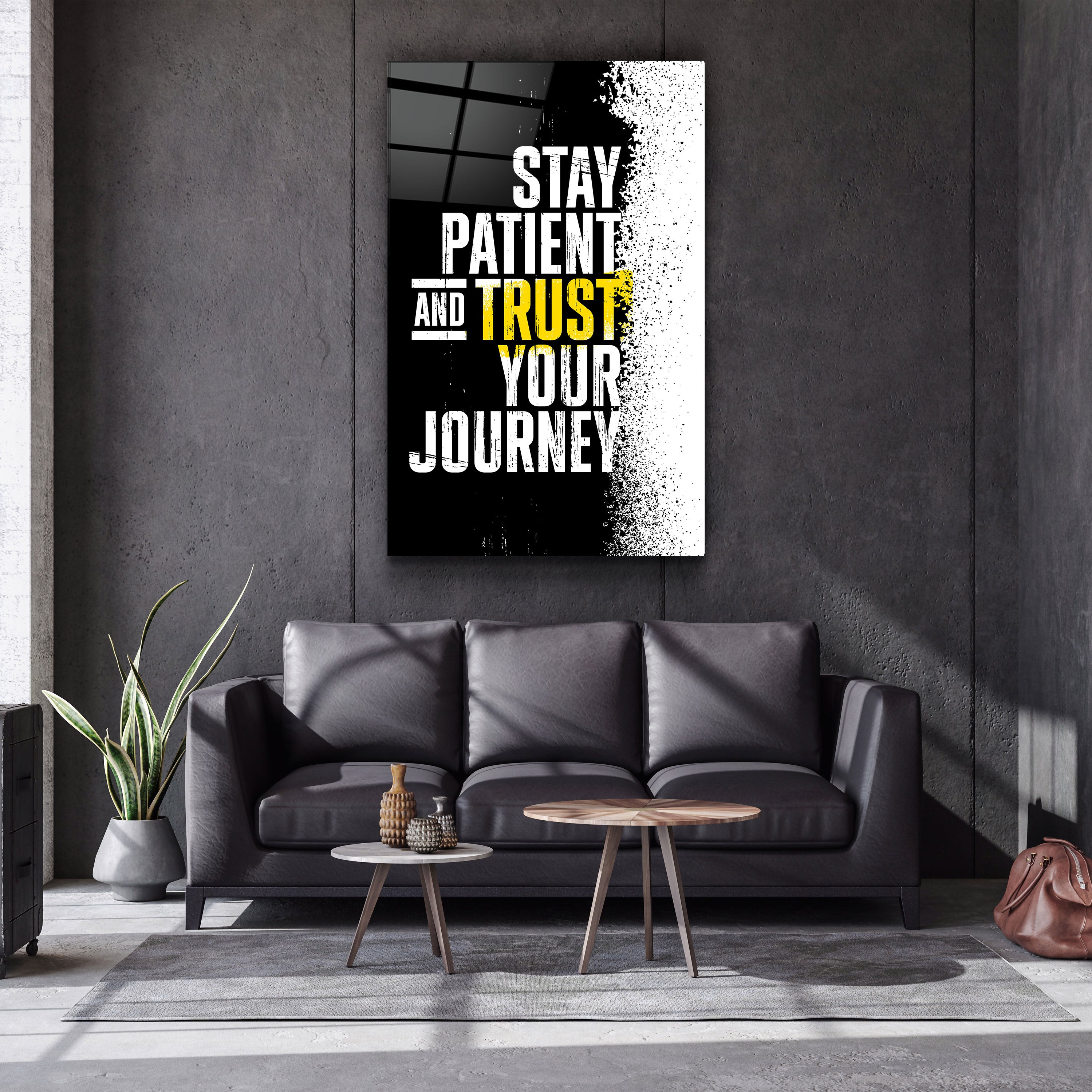 ・"Stay Patient"・Designer's Collection Glass Wall Art